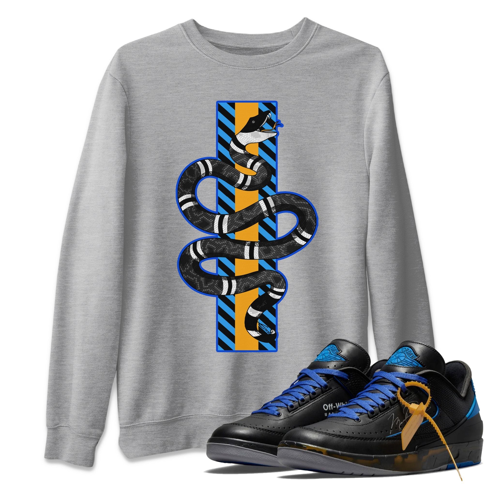 Jordan 2 OFF-WHITE Black Blue Shirt To Match Jordans Snake Sneaker Tees Jordan 2 OFF-WHITE Black Blue Drip Gear Zone Sneaker Matching Clothing Unisex Shirts