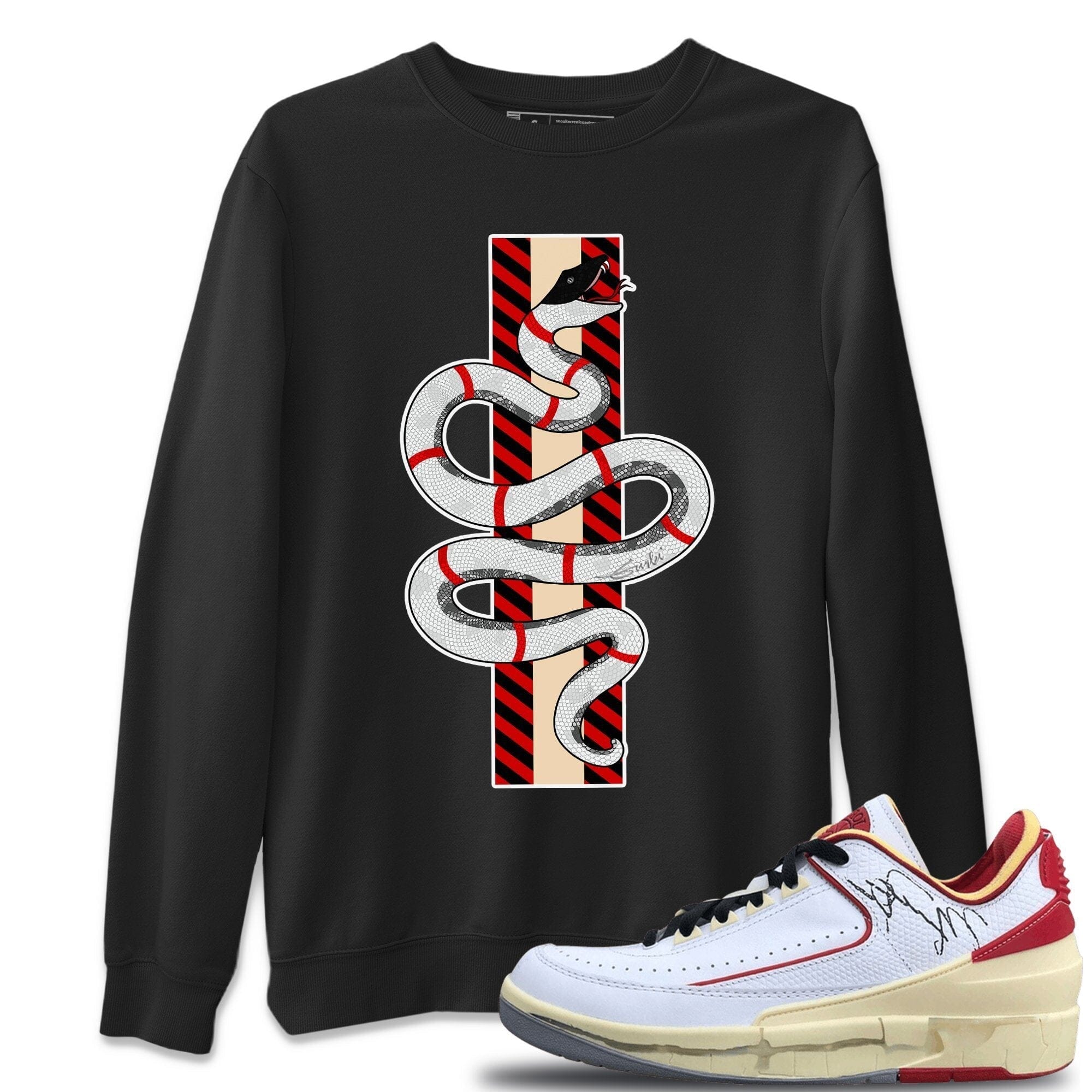 Jordan 2 OFF-WHITE Varsity Red Shirt To Match Jordans Snake Sneaker Tees Jordan 2 OFF-WHITE Varsity Red Drip Gear Zone Sneaker Matching Clothing Unisex Shirts