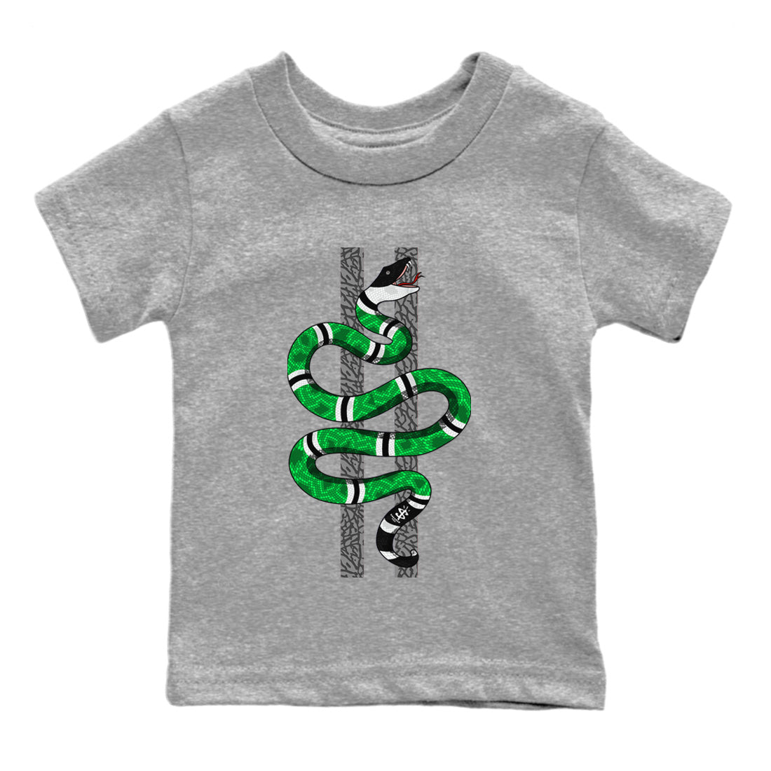 Air Jordan 3 Lucky Green Sneaker Match Tees Snake Streetwear Sneaker Shirt Jordan 3 Retro Lucky Green Sneaker Release Tees Kids Shirts Heather Grey 2