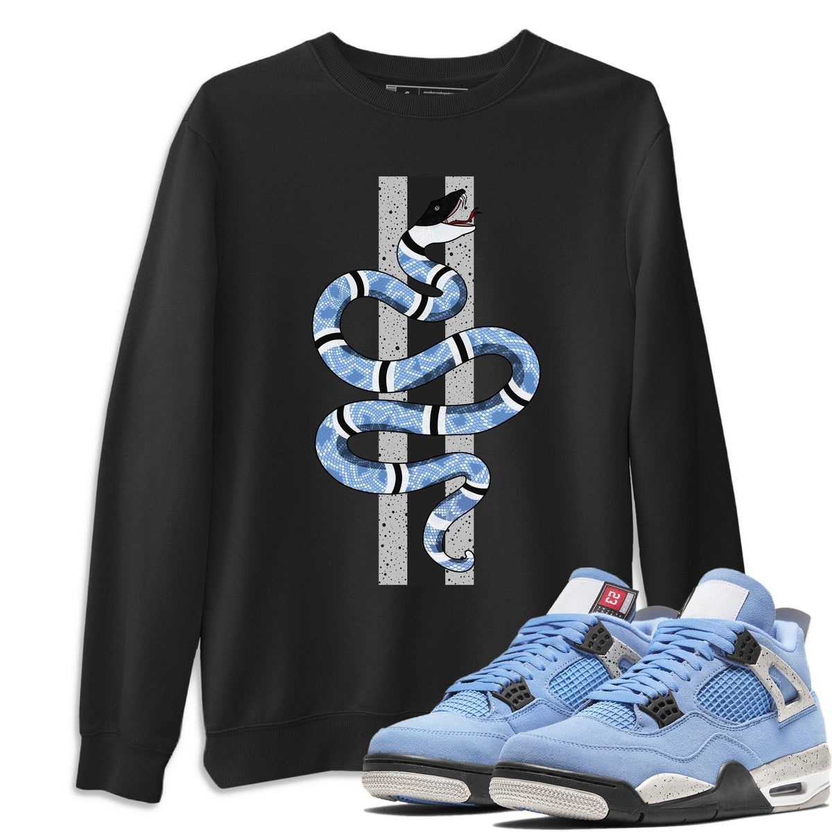 Jordan 4 University Blue Shirt To Match Jordans Snake Sneaker Tees Jordan 4 University Blue Drip Gear Zone Sneaker Matching Clothing Unisex Shirts