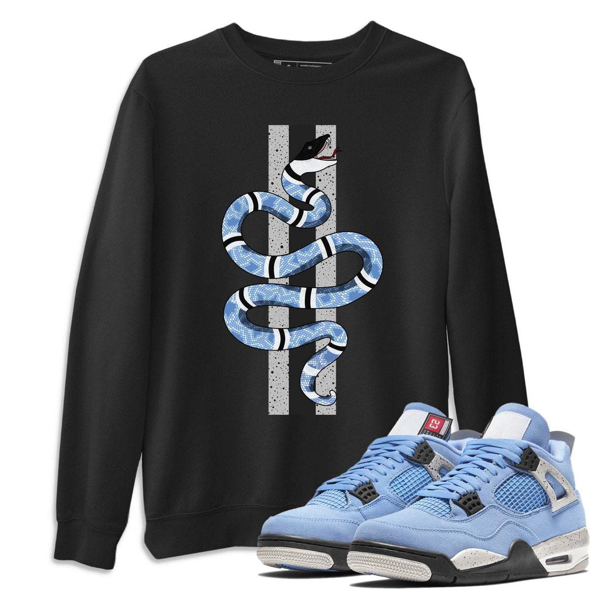 Jordan 4 University Blue Shirt To Match Jordans Snake Sneaker Tees Jordan 4 University Blue Drip Gear Zone Sneaker Matching Clothing Unisex Shirts