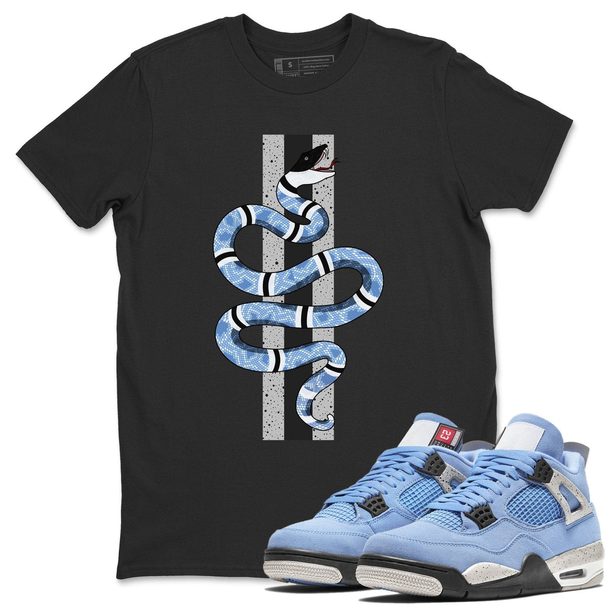 Jordan 4 University Blue Shirt To Match Jordans Snake Sneaker Tees Jordan 4 University Blue Drip Gear Zone Sneaker Matching Clothing Unisex Shirts