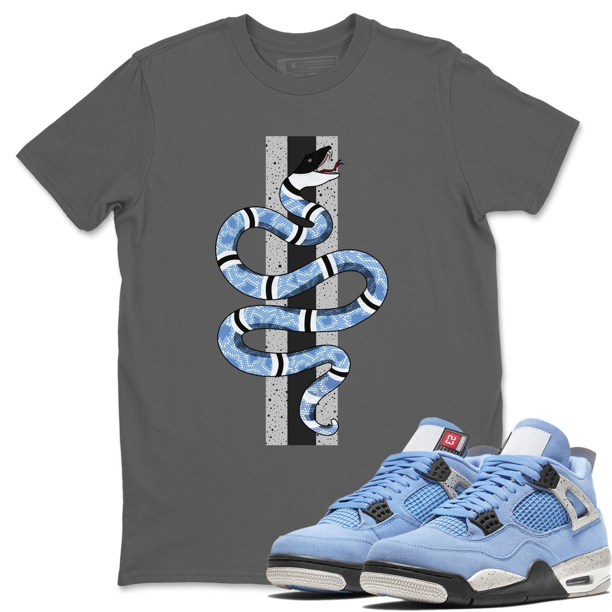 Jordan 4 University Blue Shirt To Match Jordans Snake Sneaker Tees Jordan 4 University Blue Drip Gear Zone Sneaker Matching Clothing Unisex Shirts