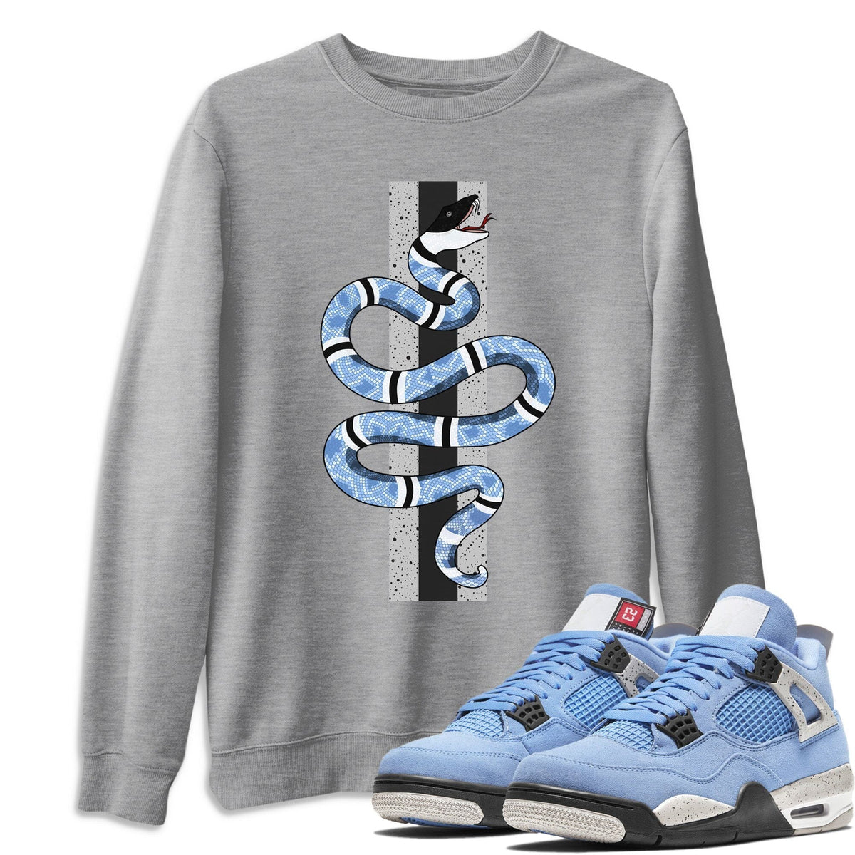 Jordan 4 University Blue Shirt To Match Jordans Snake Sneaker Tees Jordan 4 University Blue Drip Gear Zone Sneaker Matching Clothing Unisex Shirts