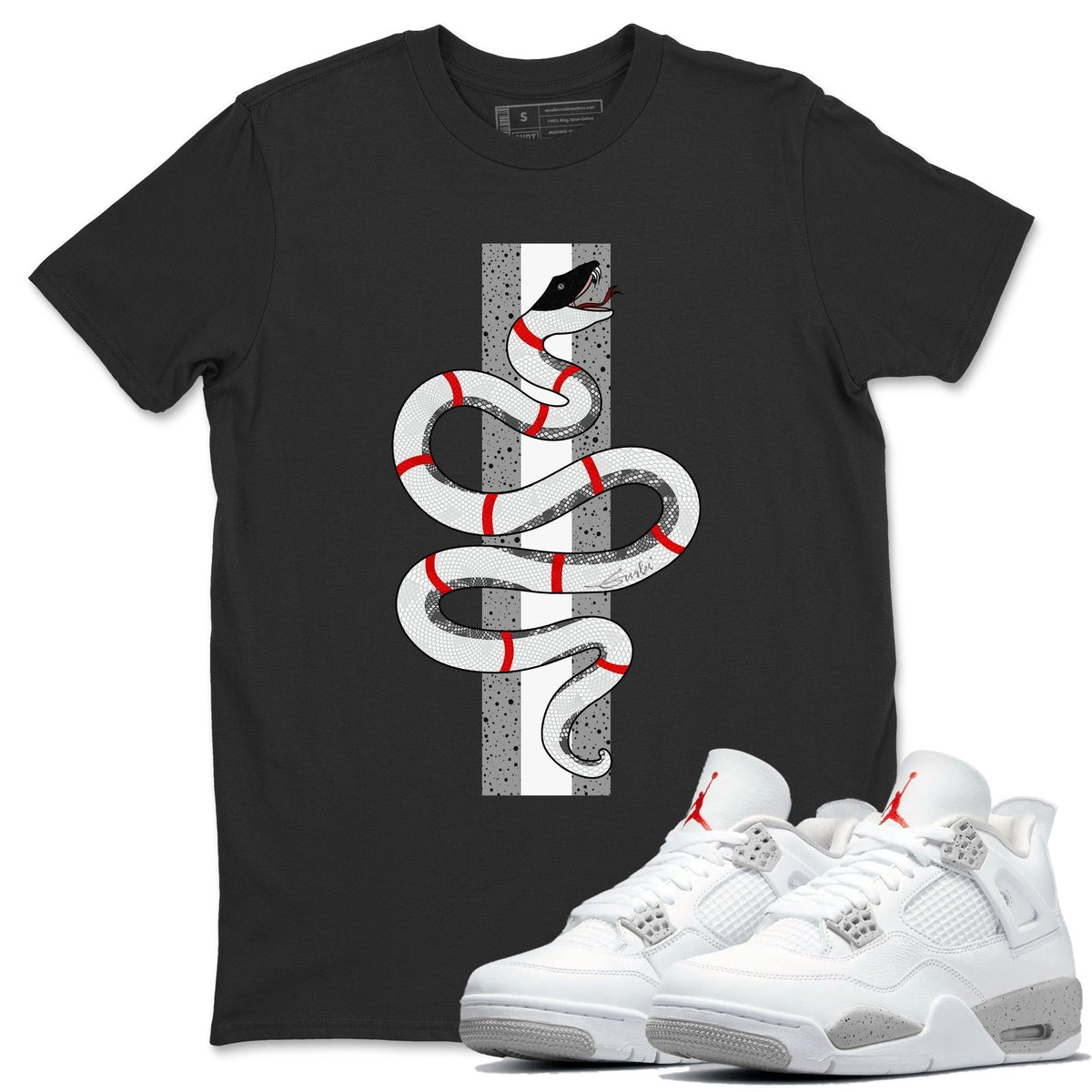 Jordan 4 Tech Grey Shirt To Match Jordans Snake Sneaker Tees Jordan 4 Tech Grey Drip Gear Zone Sneaker Matching Clothing Unisex Shirts
