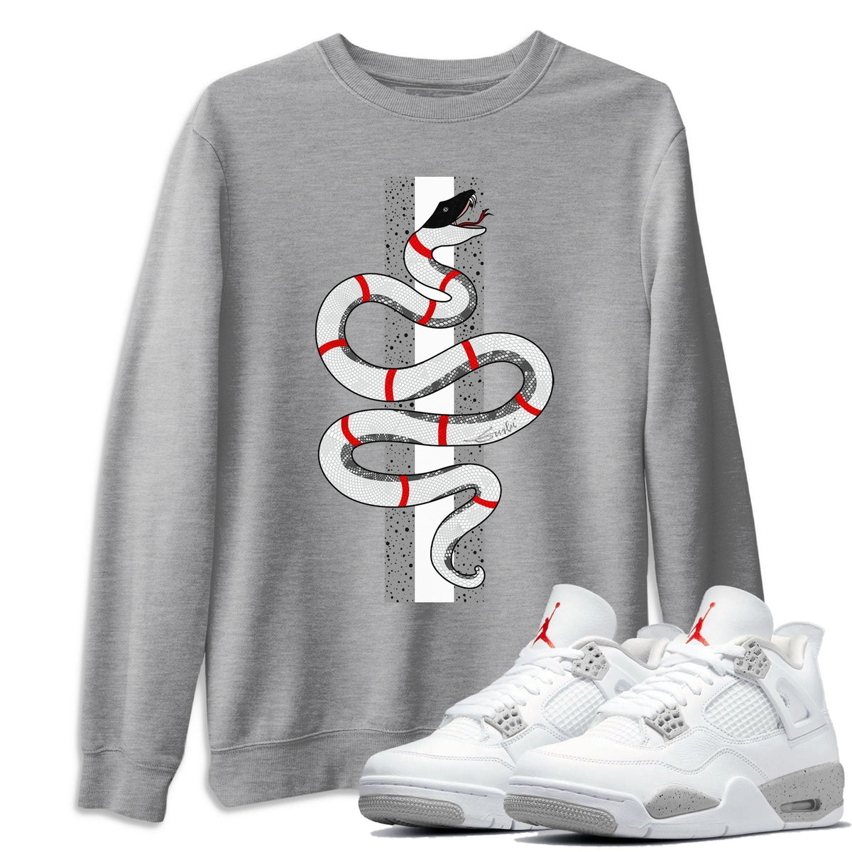 Jordan 4 Tech Grey Shirt To Match Jordans Snake Sneaker Tees Jordan 4 Tech Grey Drip Gear Zone Sneaker Matching Clothing Unisex Shirts