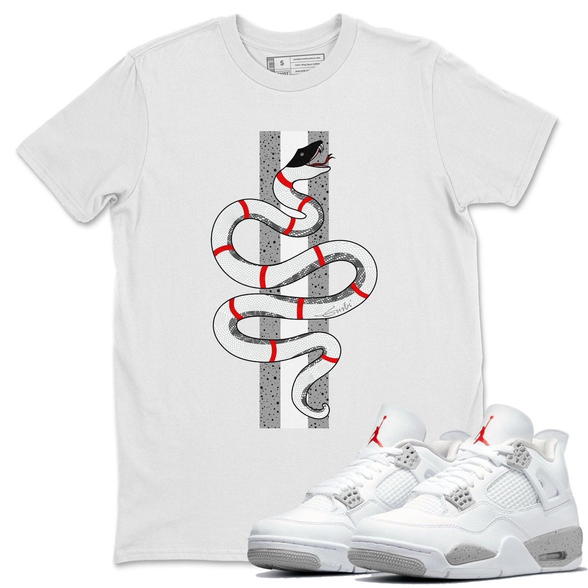 Jordan 4 Tech Grey Shirt To Match Jordans Snake Sneaker Tees Jordan 4 Tech Grey Drip Gear Zone Sneaker Matching Clothing Unisex Shirts