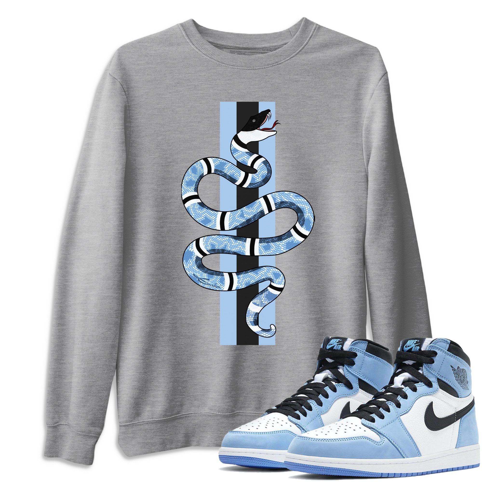 Jordan 1 University Blue Shirt To Match Jordans Snake Sneaker Tees Jordan 1 University Blue Drip Gear Zone Sneaker Matching Clothing Unisex Shirts