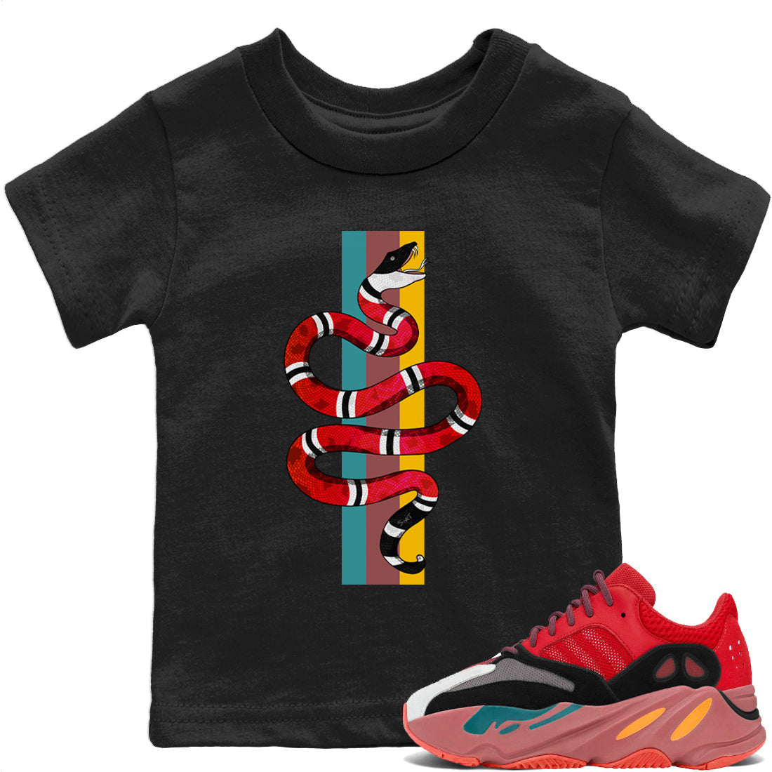 Yeezy 700 Hi-Res Red Shirt To Match Jordans Snake Sneaker Tees Yeezy 700 Hi-Res Red Drip Gear Zone Sneaker Matching Clothing Kids Shirts