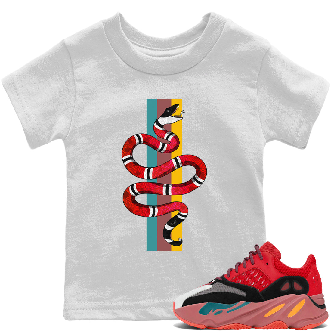 Yeezy 700 Hi-Res Red Shirt To Match Jordans Snake Sneaker Tees Yeezy 700 Hi-Res Red Drip Gear Zone Sneaker Matching Clothing Kids Shirts