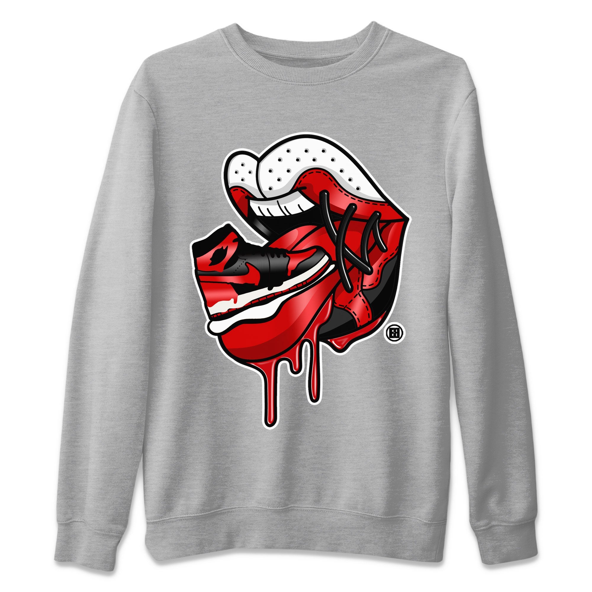 Air Jordan 1 Satin Bred Sneaker Match Tees Sneaker Addiction 2 Streetwear Sneaker Shirt AJ1 Retro Satin Bred Drip Gear Zone Sneaker Matching Clothing Unisex Shirts Heather Grey 2