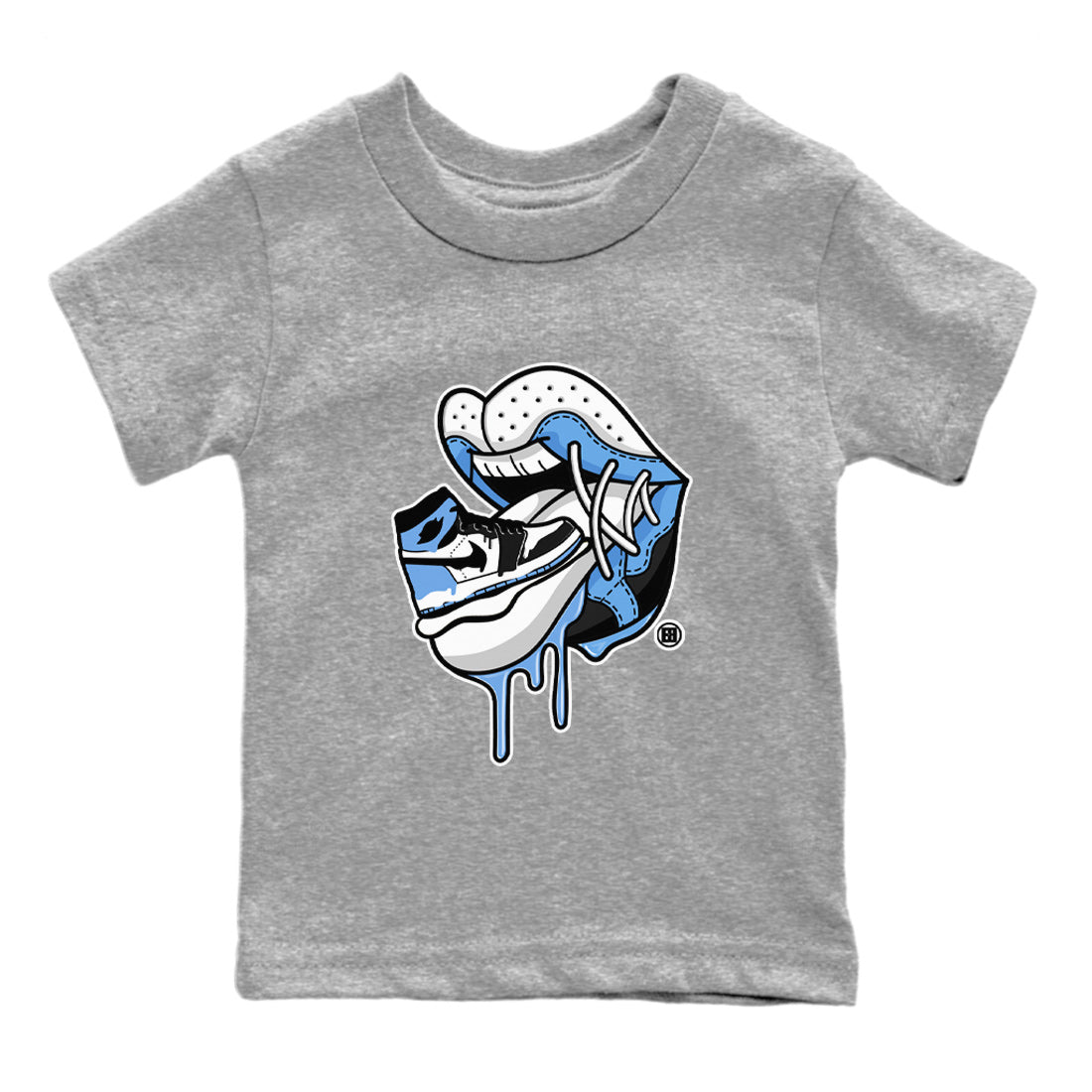 Air Jordan 1 Retro High OG UNC Toe Shirt to match Jordans Sneaker Addiction 2 Streetwear Sneaker Shirt Air Jordan 1 High OG UNC Toe Tees Kids and Baby Tees Heather Grey 1