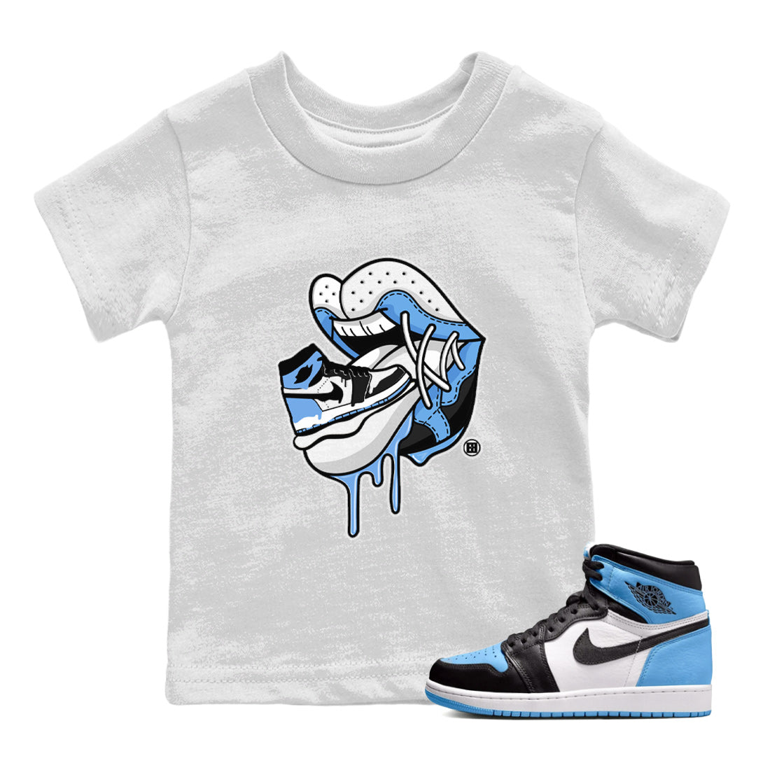 Air Jordan 1 Retro High OG UNC Toe Shirt to match Jordans Sneaker Addiction 2 Streetwear Sneaker Shirt Air Jordan 1 High OG UNC Toe Tees Kids and Baby Tees White 1
