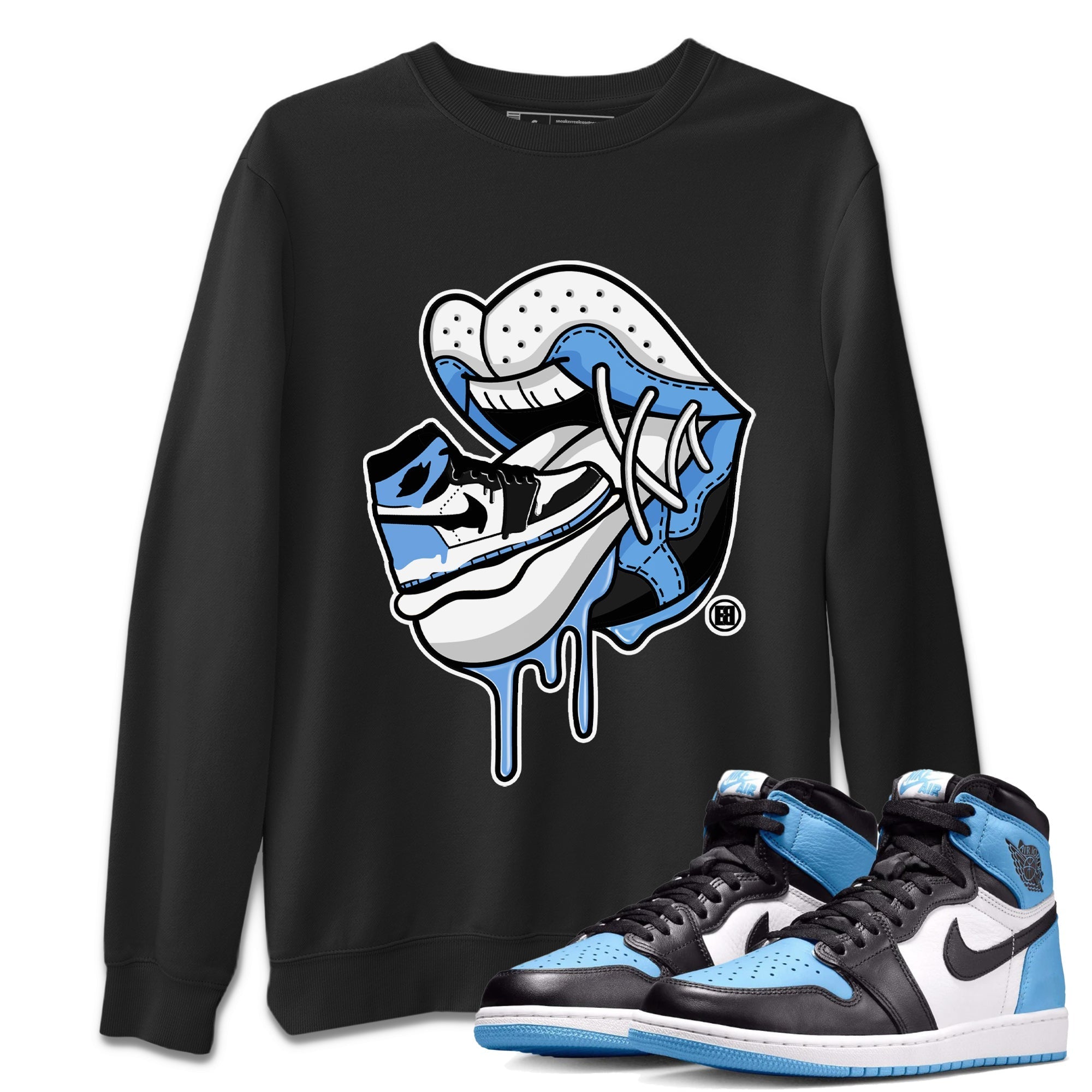 Air Jordan 1 Retro High OG UNC Toe Shirt to match Jordans Sneaker Addiction 2 Streetwear Sneaker Shirt Air Jordan 1 High OG UNC Toe Tees Crew Neck T-Shirts Black 1