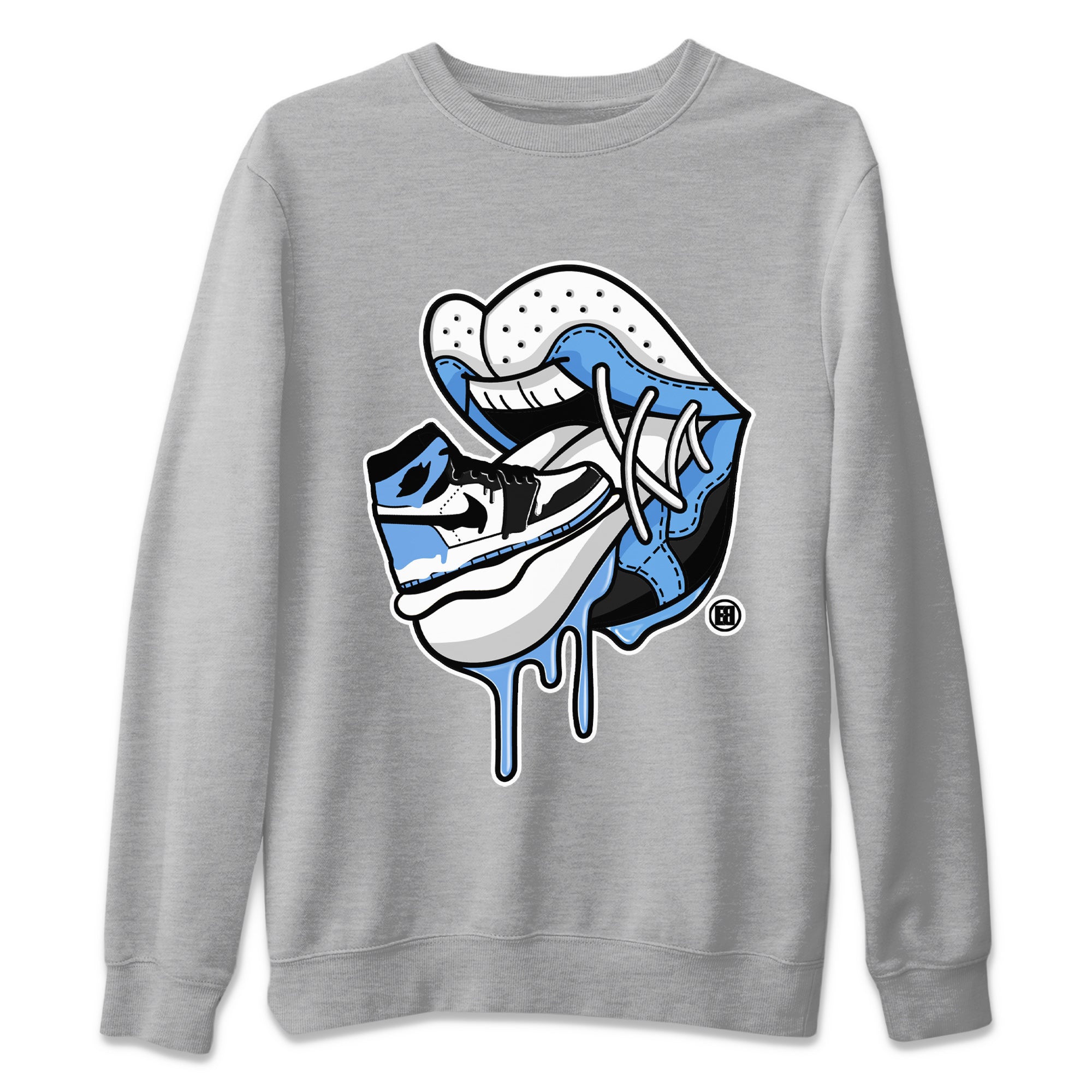 Air Jordan 1 Retro High OG UNC Toe Shirt to match Jordans Sneaker Addiction 2 Streetwear Sneaker Shirt Air Jordan 1 High OG UNC Toe Tees Crew Neck T-Shirts Heather Grey 2
