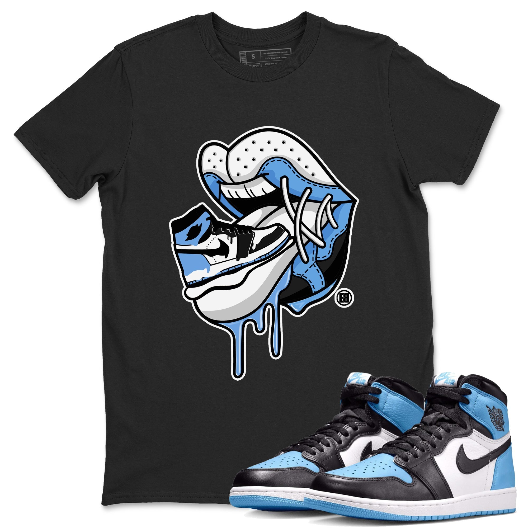 Air Jordan 1 Retro High OG UNC Toe Shirt to match Jordans Sneaker Addiction 2 Streetwear Sneaker Shirt Air Jordan 1 High OG UNC Toe Tees Crew Neck T-Shirts Black 1