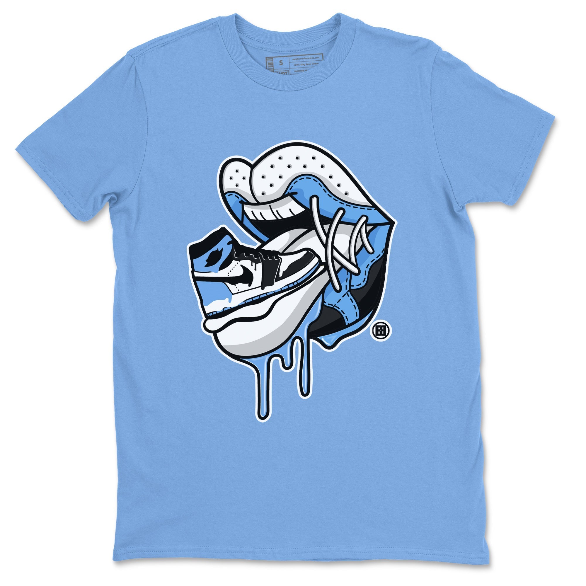 Air Jordan 1 Retro High OG UNC Toe Shirt to match Jordans Sneaker Addiction 2 Streetwear Sneaker Shirt Air Jordan 1 High OG UNC Toe Tees Crew Neck T-Shirts Carolina Blue 2