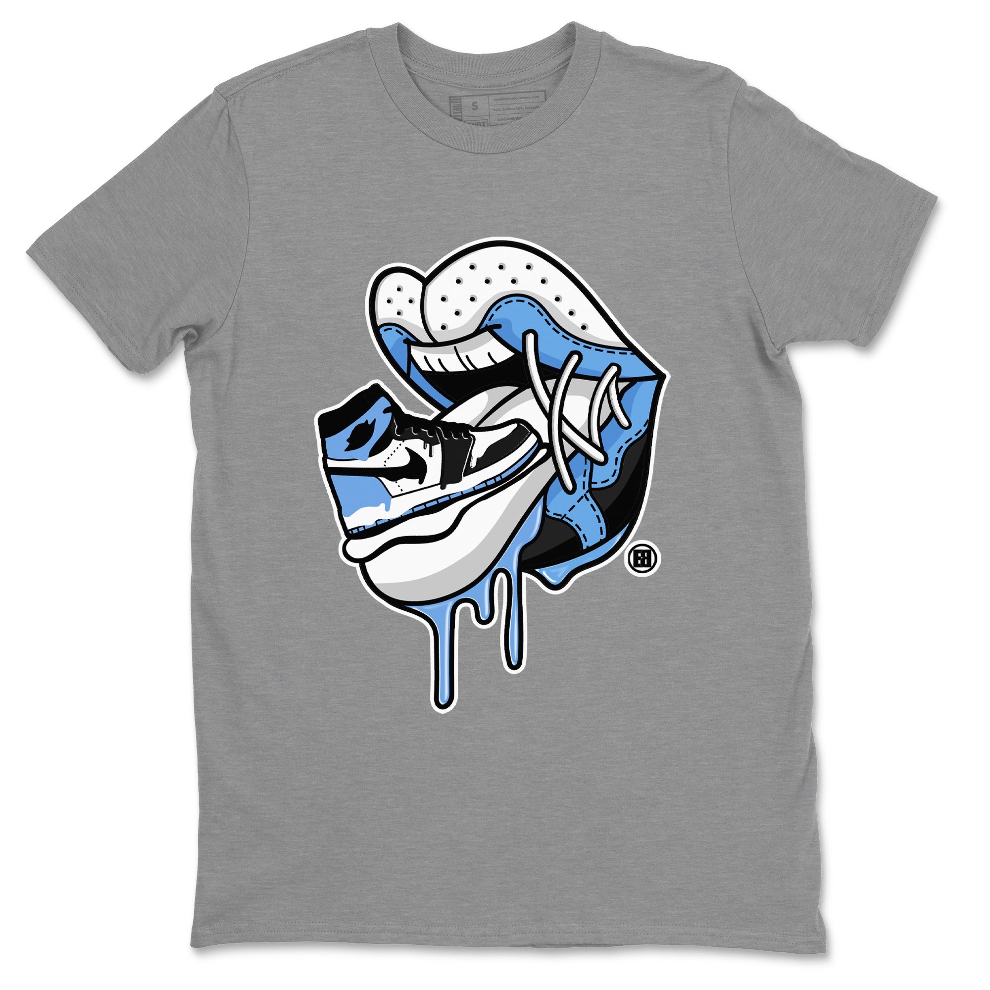 Air Jordan 1 Retro High OG UNC Toe Shirt to match Jordans Sneaker Addiction 2 Streetwear Sneaker Shirt Air Jordan 1 High OG UNC Toe Tees Crew Neck T-Shirts Heather Grey 2