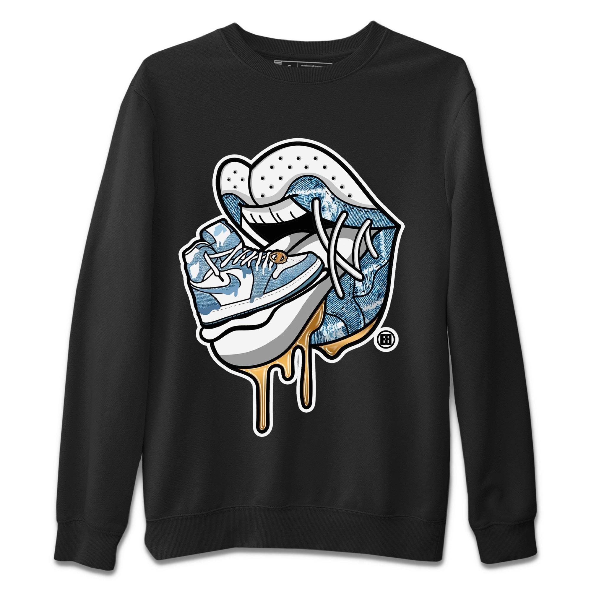 Jordan 1 Denim Sneaker Matching T-Shirt Sneaker Addiction 2 Sneaker Tees Jordan 1 Denim Sneaker Release Tees Crew Neck Tees