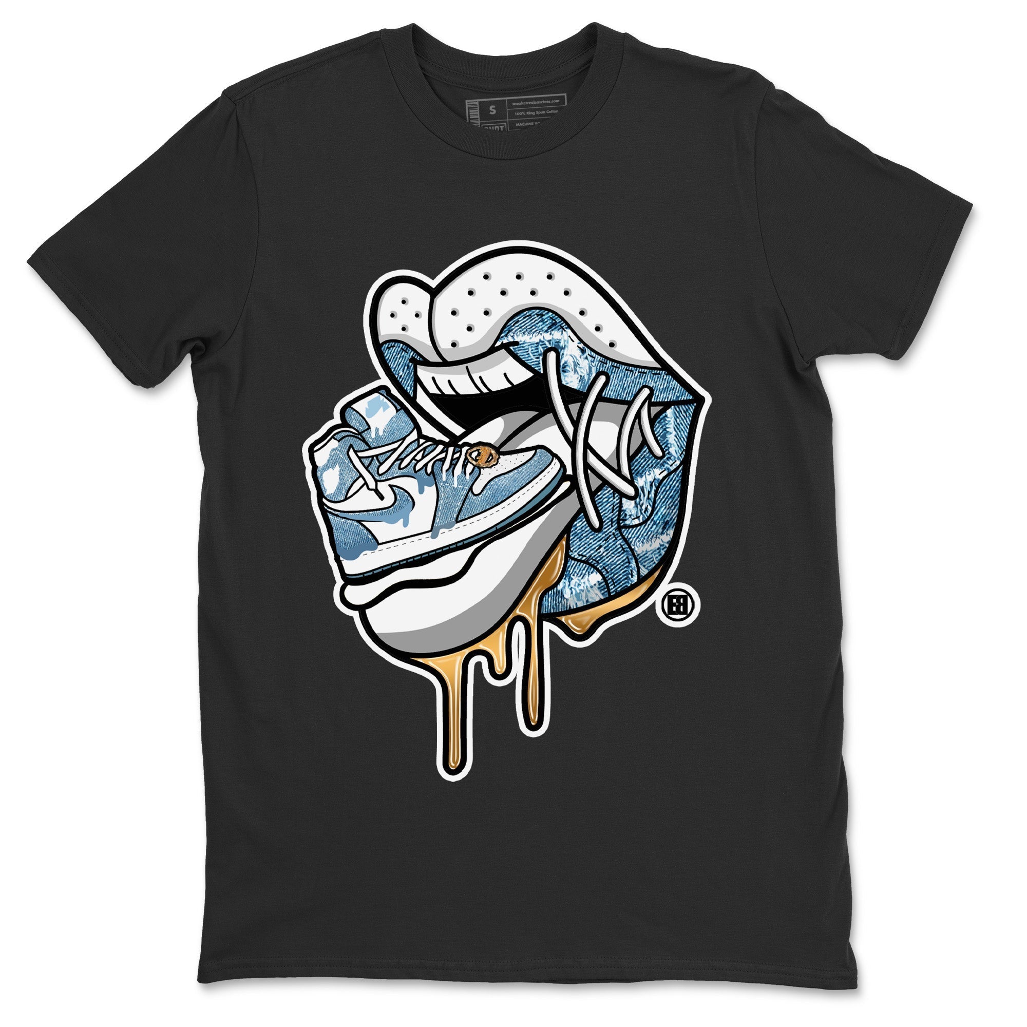 Jordan 1 Denim Sneaker Matching T-Shirt Sneaker Addiction 2 Sneaker Tees Jordan 1 Denim Sneaker Release Tees Crew Neck Tees