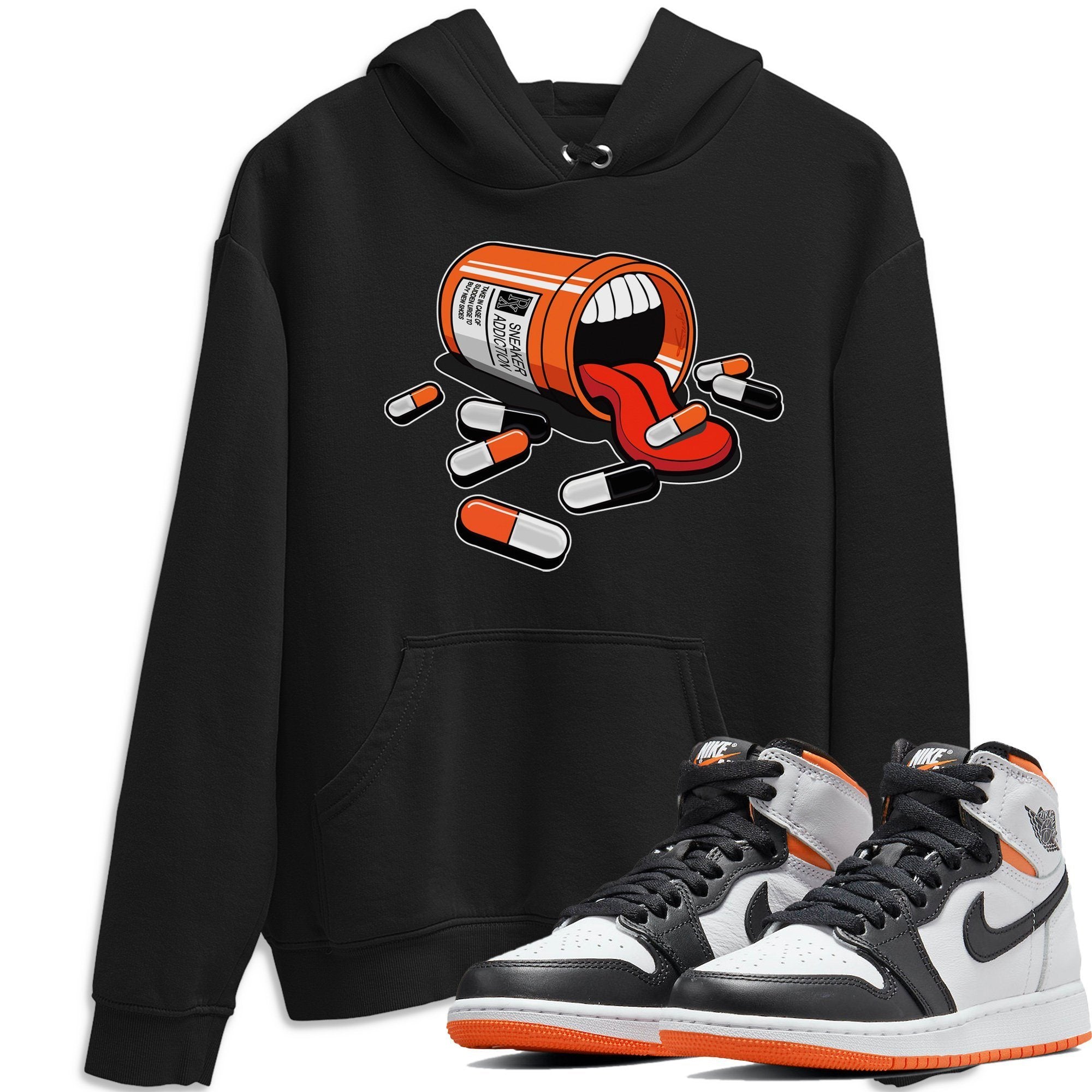 Jordan 1 Electro Orange Sneaker Matching T-Shirt Sneaker Addiction Sneaker Tees Jordan 1 Electro Orange Sneaker Release Tees Crew Neck Tees