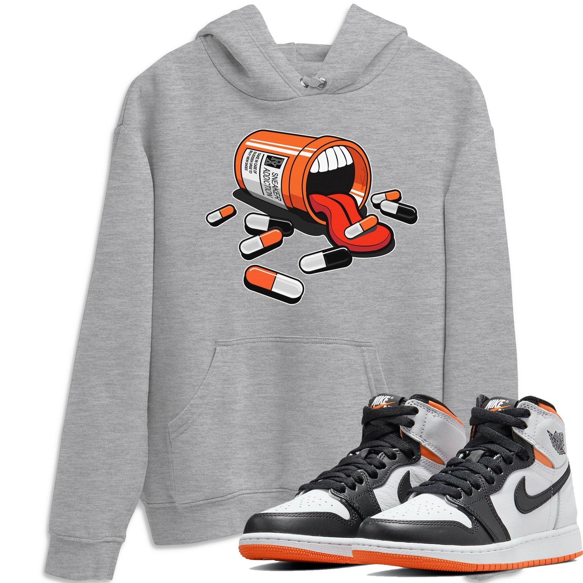 Jordan 1 Electro Orange Sneaker Matching T-Shirt Sneaker Addiction Sneaker Tees Jordan 1 Electro Orange Sneaker Release Tees Crew Neck Tees