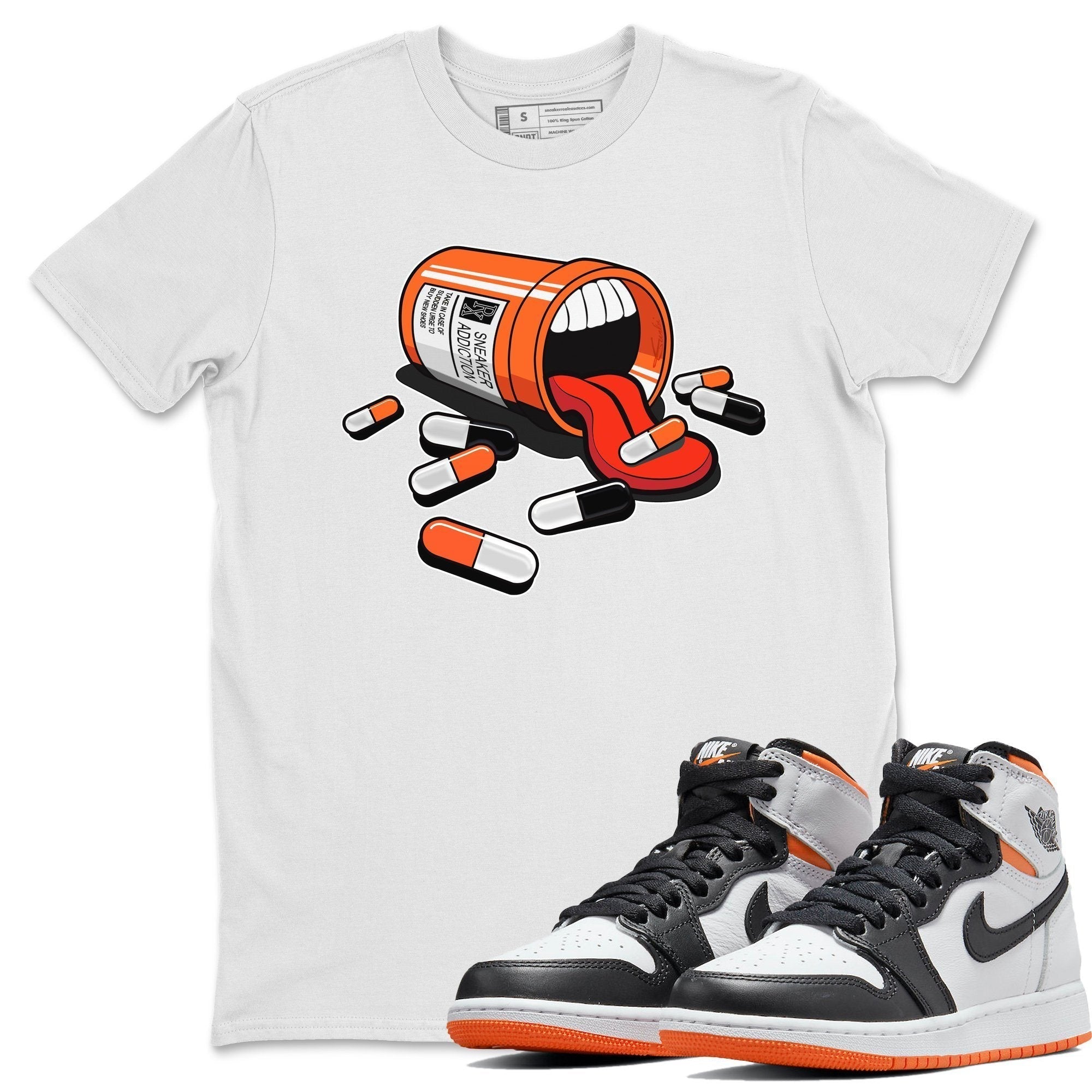 Jordan 1 Electro Orange Sneaker Matching T-Shirt Sneaker Addiction Sneaker Tees Jordan 1 Electro Orange Sneaker Release Tees Crew Neck Tees
