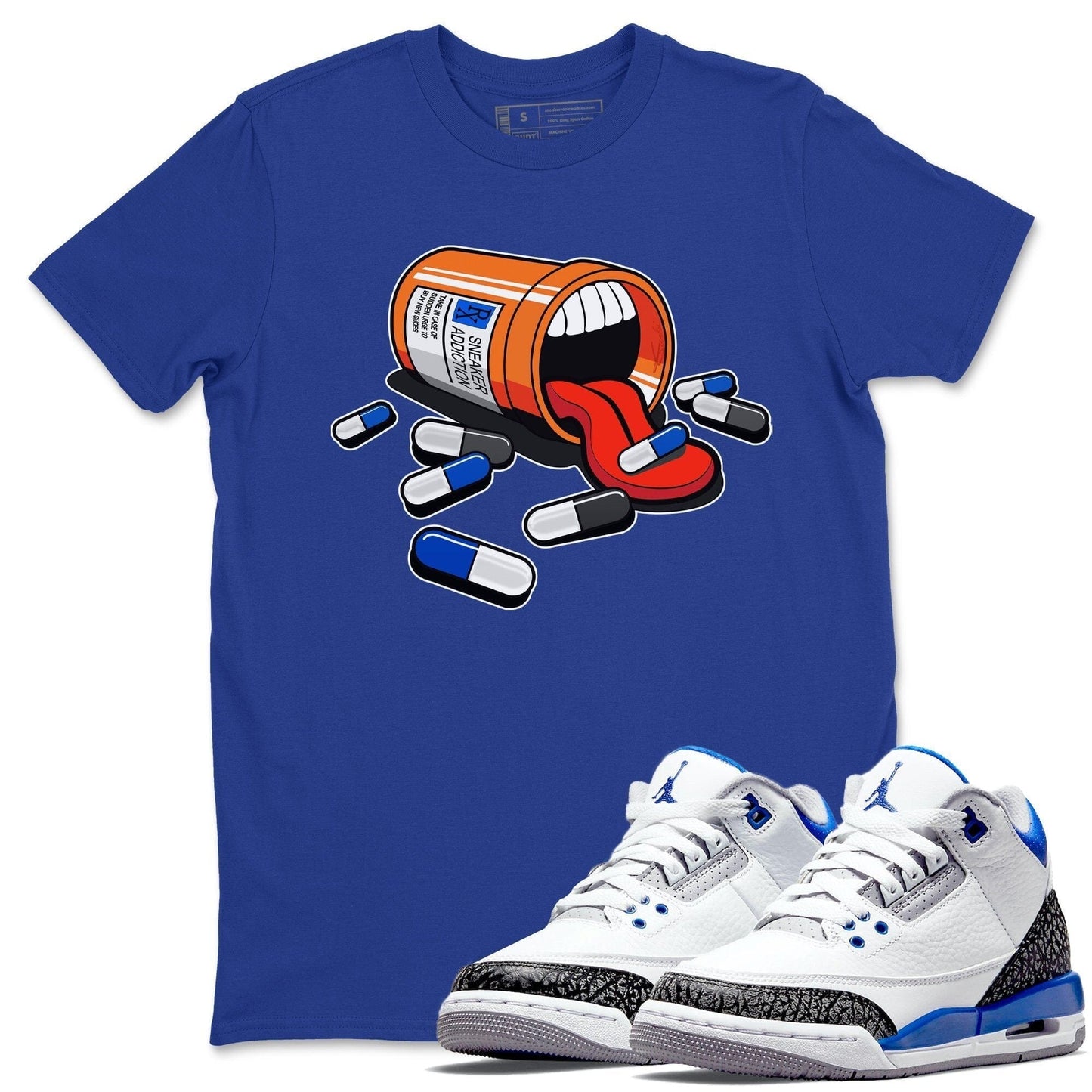 Jordan 3 Racer Blue Shirt To Match Jordans Sneaker Addiction Sneaker Tees Jordan 3 Racer Blue Drip Gear Zone Sneaker Matching Clothing Unisex Shirts