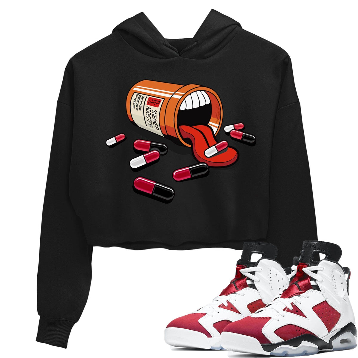 Jordan 6 Carmine Sneaker Matching T-Shirt Sneaker Addiction Sneaker Tees Jordan 6 Carmine Sneaker Release Tees Women's Shirts