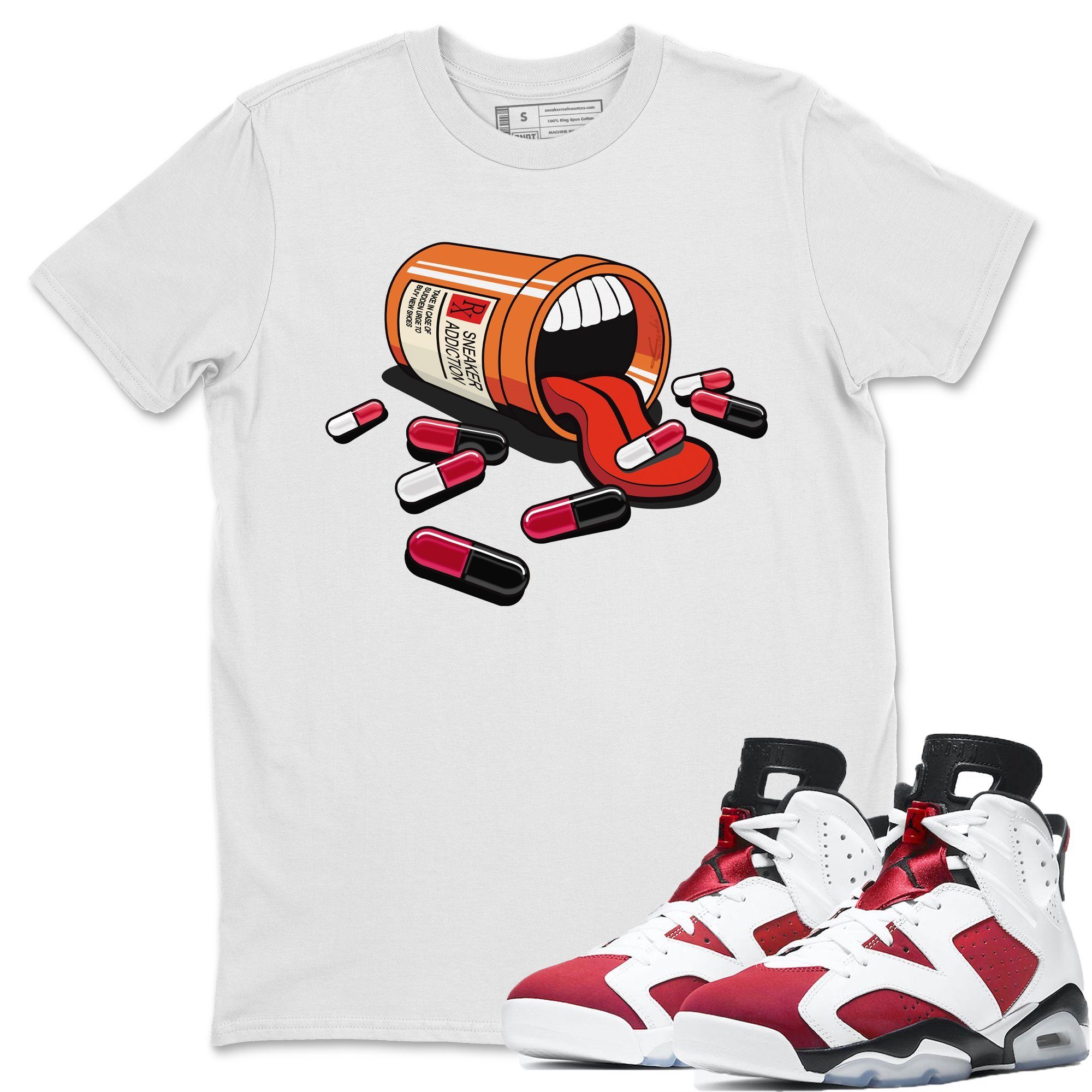 Jordan 6 Carmine Shirt To Match Jordans Sneaker Addiction Sneaker Tees Jordan 6 Carmine Drip Gear Zone Sneaker Matching Clothing Unisex Shirts