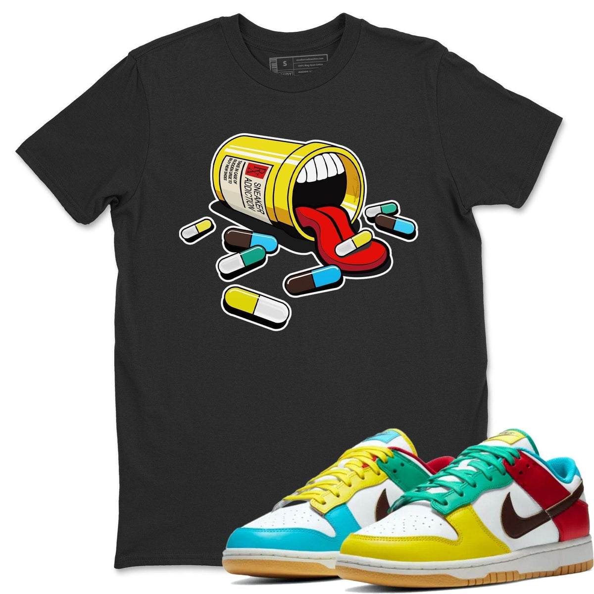 Dunk Free 99 White Sneaker Match Tees Sneaker Addiction Sneaker Tees Dunk Free 99 White Jordan to match sneaker T-Shirt Crew Neck Shirts