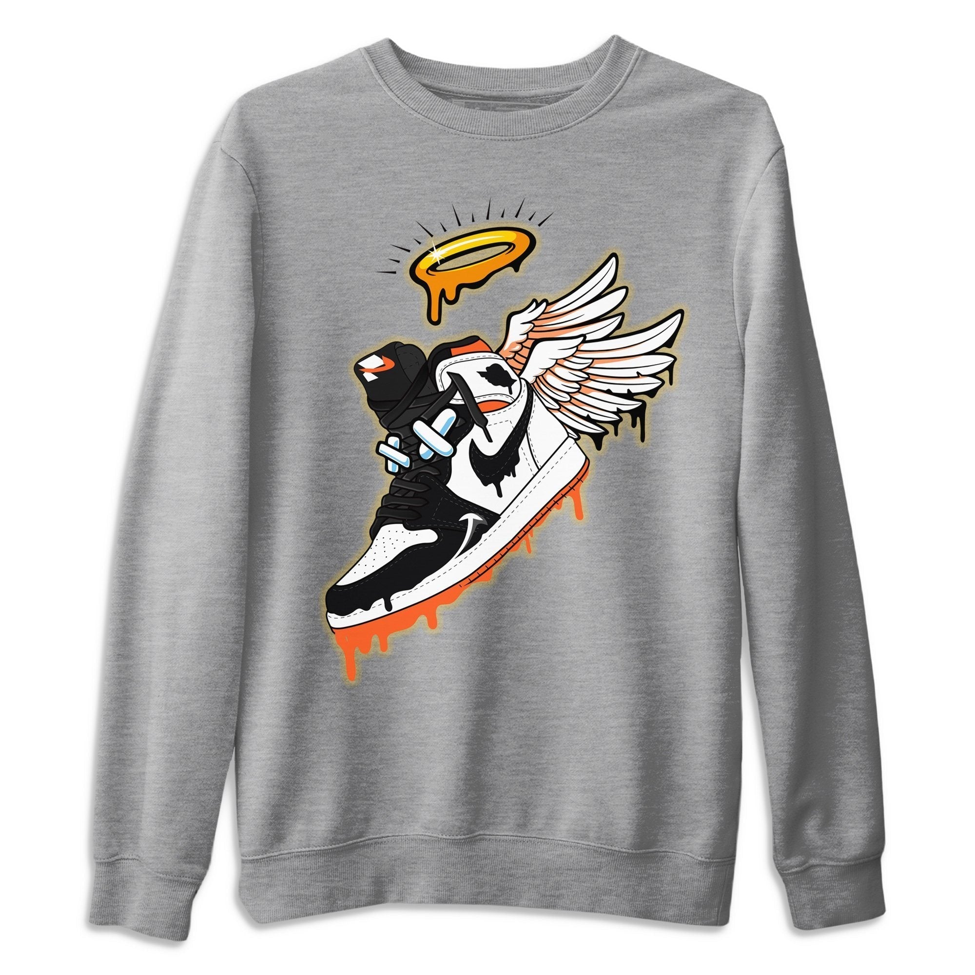 Jordan 1 Electro Orange Sneaker Matching T-Shirt Sneaker Angel Sneaker Tees Jordan 1 Electro Orange Sneaker Release Tees Crew Neck Tees