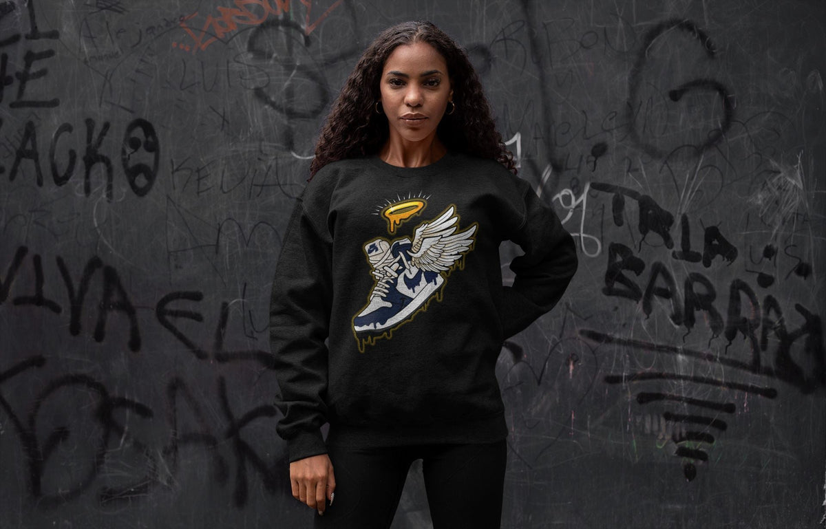 Jordan 1 85 Georgetown Sneaker Match Tees Sneaker Angel Sneaker Tees Jordan 1 85 Georgetown Jordan to match sneaker T-Shirt Crew Neck Shirts