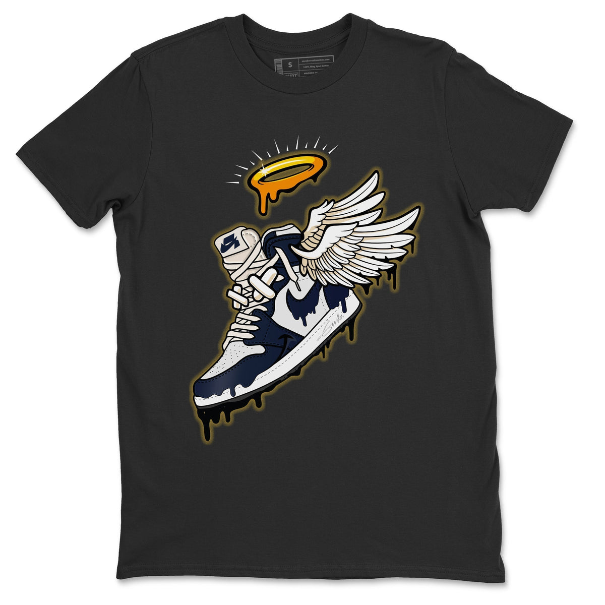Jordan 1 85 Georgetown Sneaker Match Tees Sneaker Angel Sneaker Tees Jordan 1 85 Georgetown Jordan to match sneaker T-Shirt Crew Neck Shirts