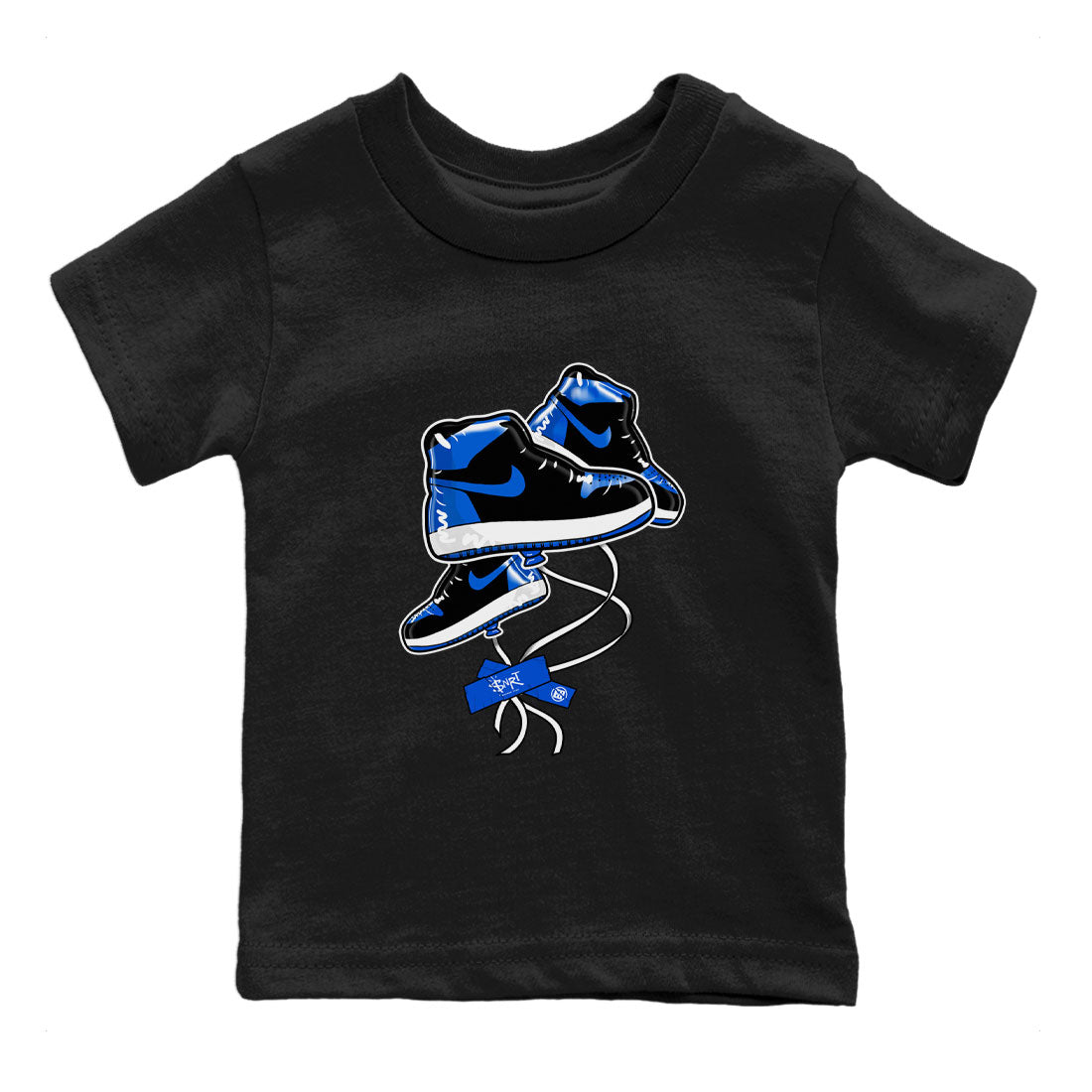 AJ1 Royal Reimagined shirt to match jordans Sneaker Balloon sneaker tees Air Jordan 1 Royal Reimagined Drip Gear Zones Sneaker Matching Clothing Brand Baby Toddler Black 2 T-Shirt