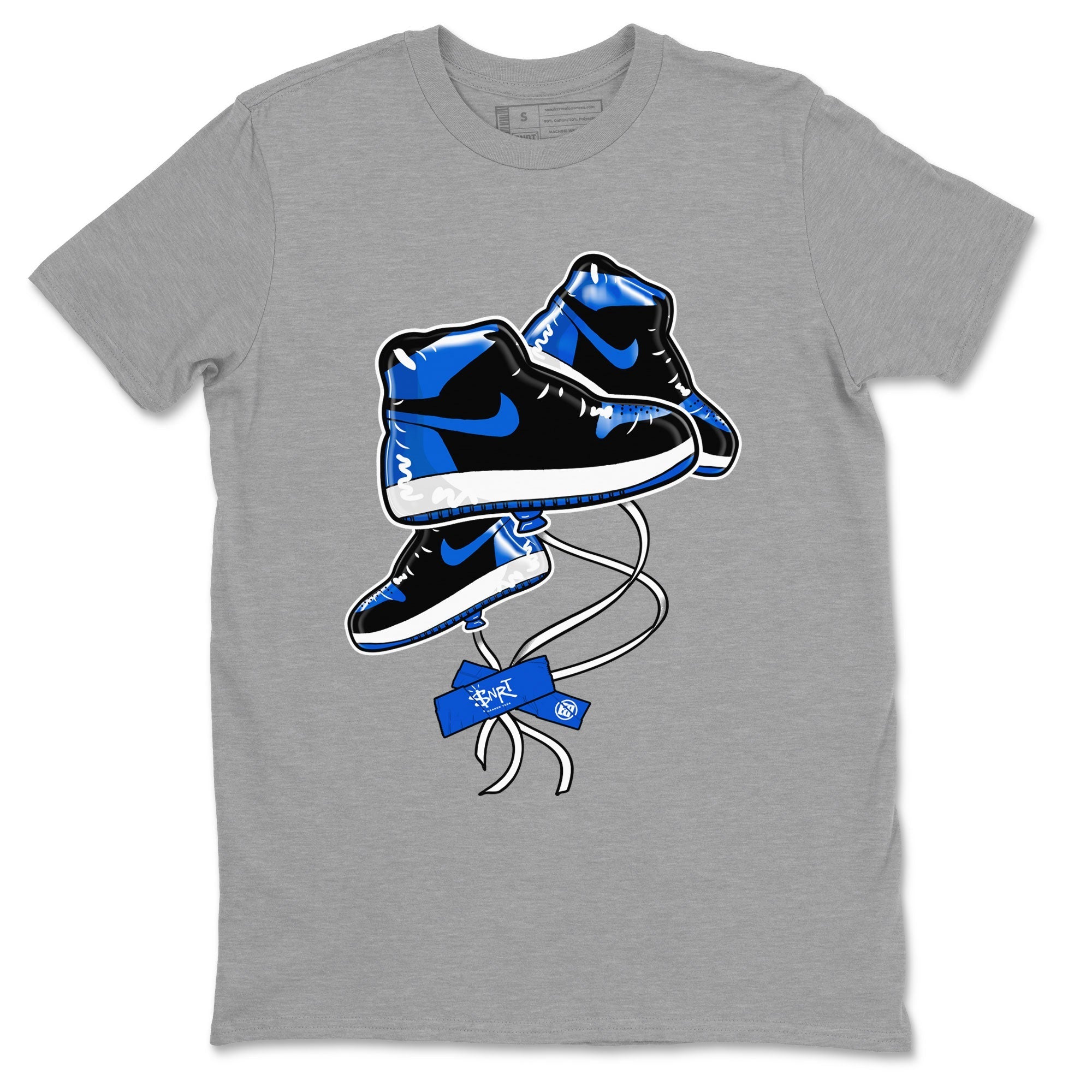 AJ1 Royal Reimagined shirt to match jordans Sneaker Balloon sneaker tees Air Jordan 1 Royal Reimagined Drip Gear Zones Sneaker Matching Clothing Brand Unisex Sneaker Tee Heather Grey 2 T-Shirt