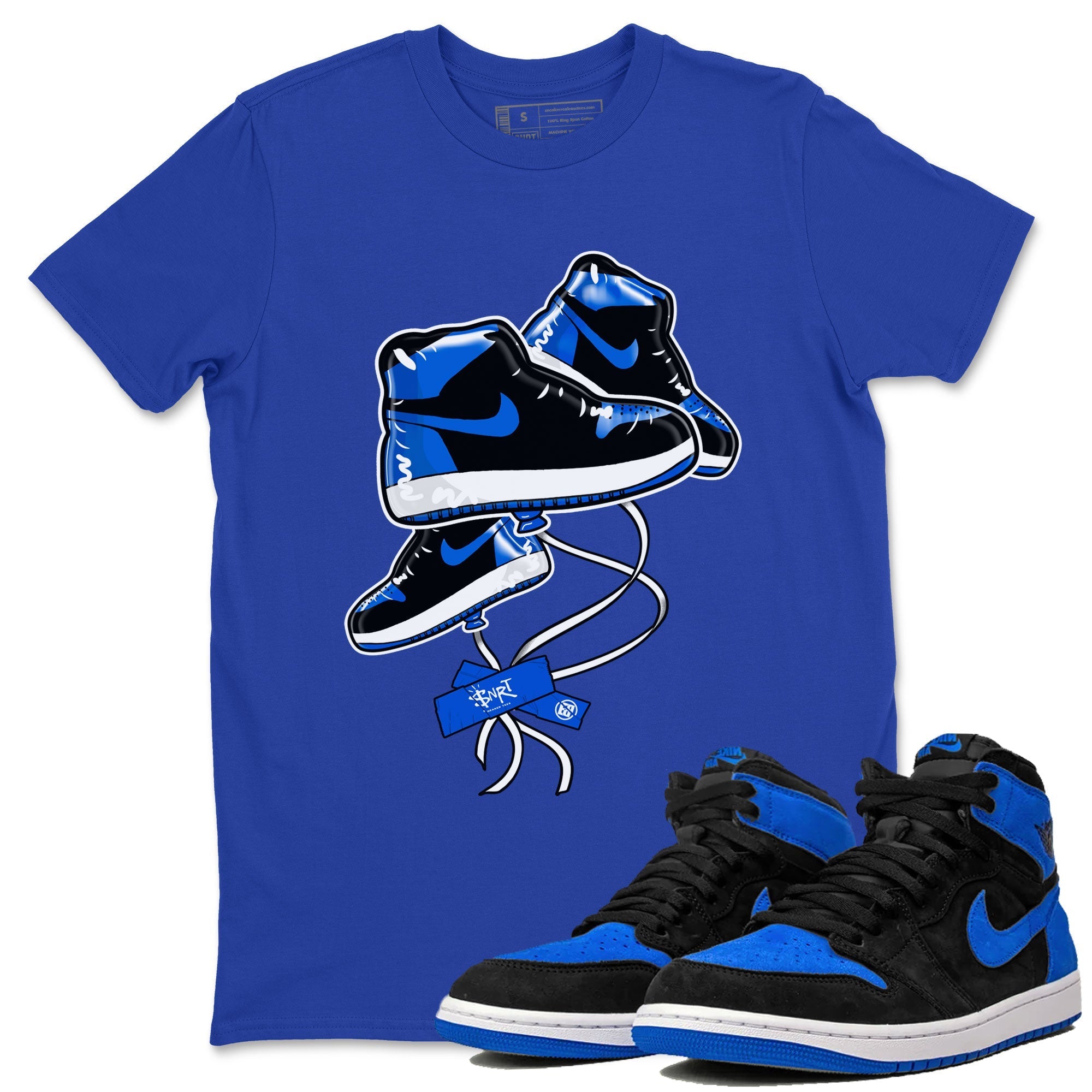 AJ1 Royal Reimagined shirt to match jordans Sneaker Balloon sneaker tees Air Jordan 1 Royal Reimagined Drip Gear Zones Sneaker Matching Clothing Brand Unisex Sneaker Tee Royal Blue 1 T-Shirt
