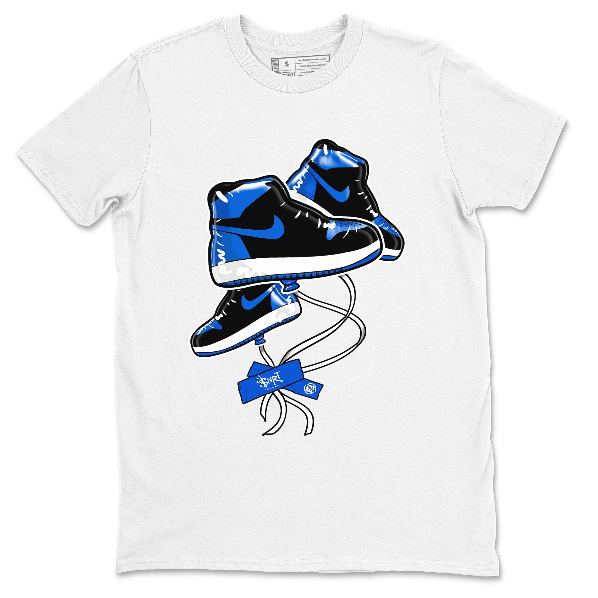 AJ1 Royal Reimagined shirt to match jordans Sneaker Balloon sneaker tees Air Jordan 1 Royal Reimagined Drip Gear Zones Sneaker Matching Clothing Brand Unisex Sneaker Tee White 2 T-Shirt