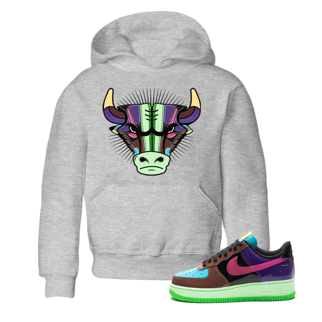 Air Force 1 Undefeated Fauna Brown Sneaker Match Tees Sneaker Bull Head Sneaker Tees Air Force 1 Undefeated Fauna Brown Jordan to match sneaker T-Shirt Kids Shirts