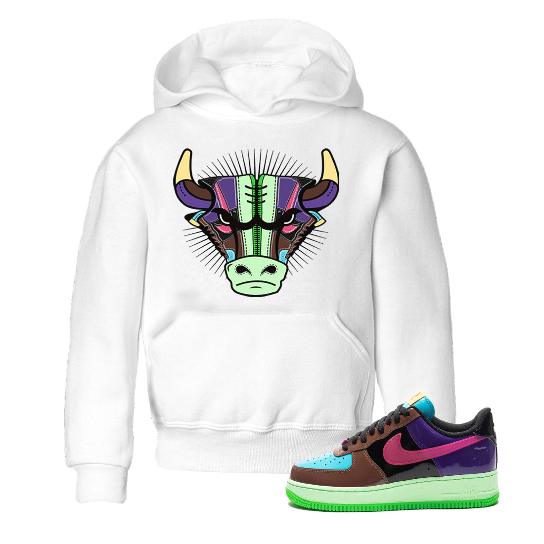Air Force 1 Undefeated Fauna Brown Sneaker Match Tees Sneaker Bull Head Sneaker Tees Air Force 1 Undefeated Fauna Brown Jordan to match sneaker T-Shirt Kids Shirts