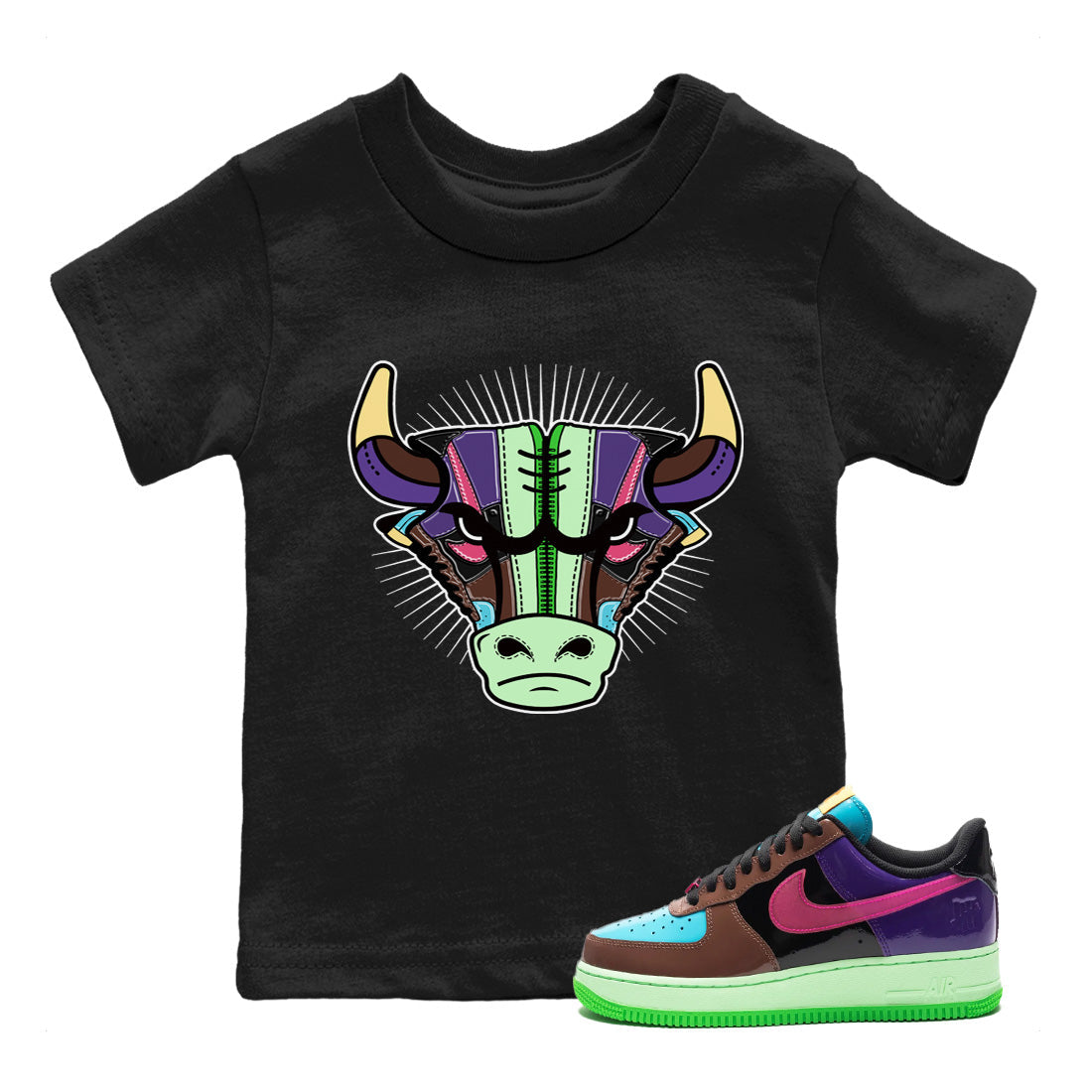 Air Force 1 Undefeated Fauna Brown Sneaker Match Tees Sneaker Bull Head Sneaker Tees Air Force 1 Undefeated Fauna Brown Jordan to match sneaker T-Shirt Kids Shirts