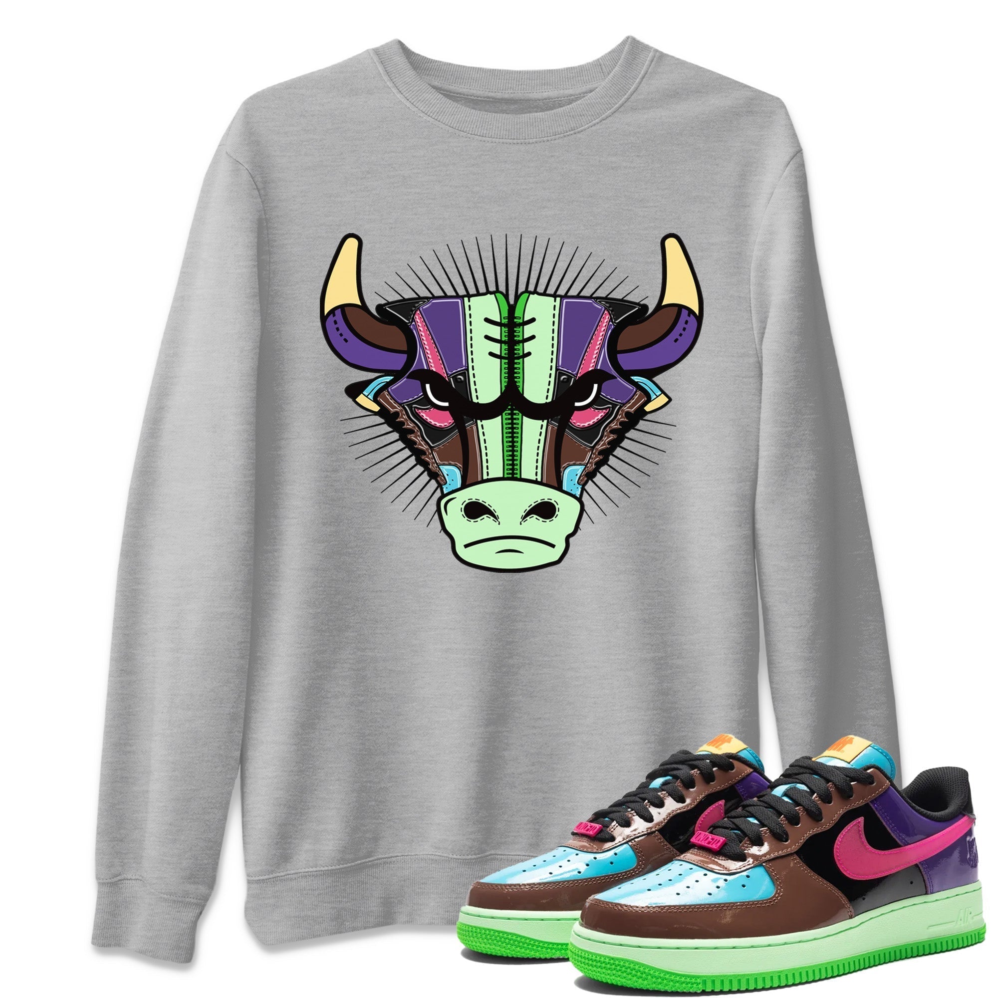 Air Force 1 Undefeated Fauna Brown Sneaker Match Tees Sneaker Bull Head Sneaker Tees Air Force 1 Undefeated Fauna Brown Jordan to match sneaker T-Shirt Crew Neck Shirts