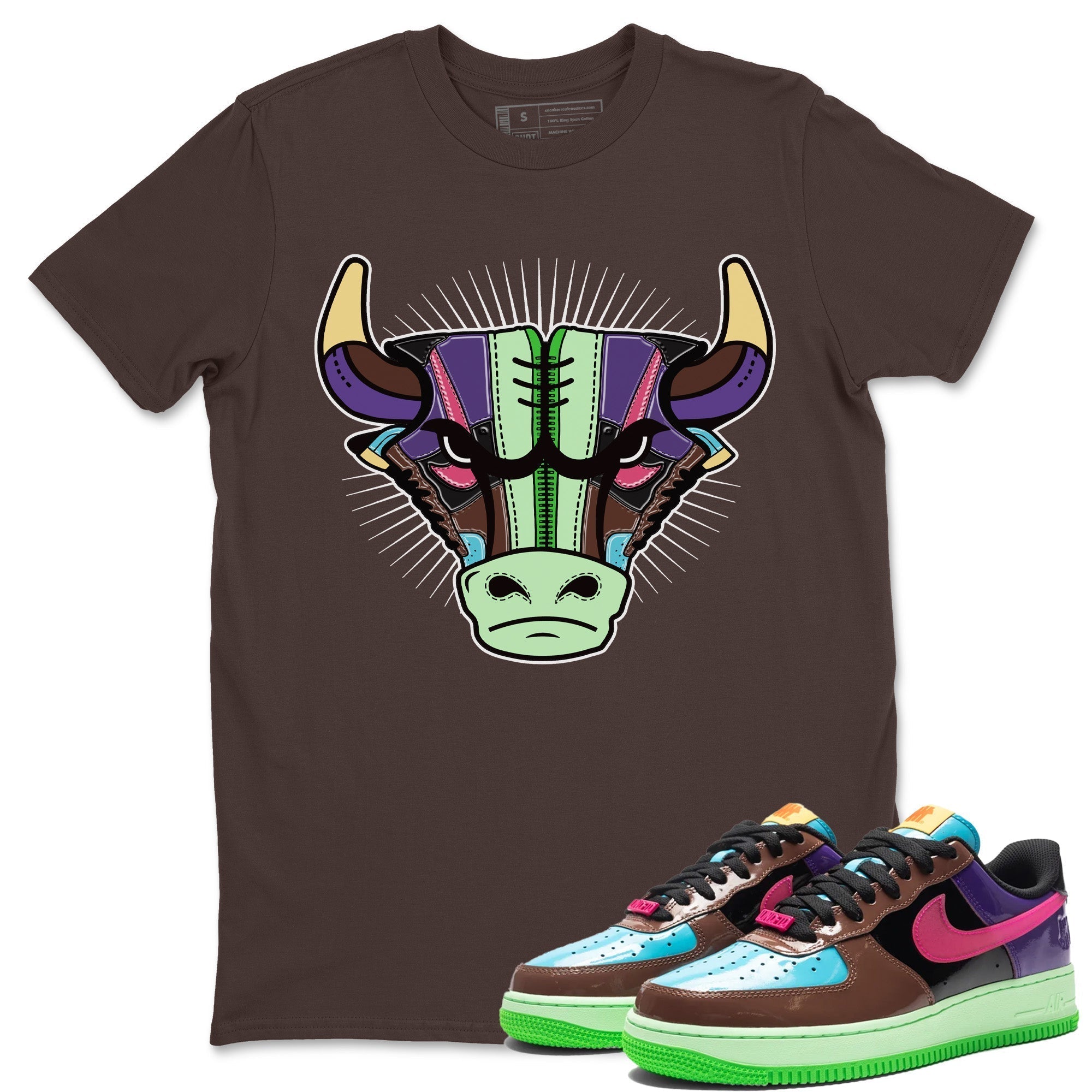 Air Force 1 Undefeated Fauna Brown Sneaker Match Tees Sneaker Bull Head Sneaker Tees Air Force 1 Undefeated Fauna Brown Jordan to match sneaker T-Shirt Crew Neck Shirts