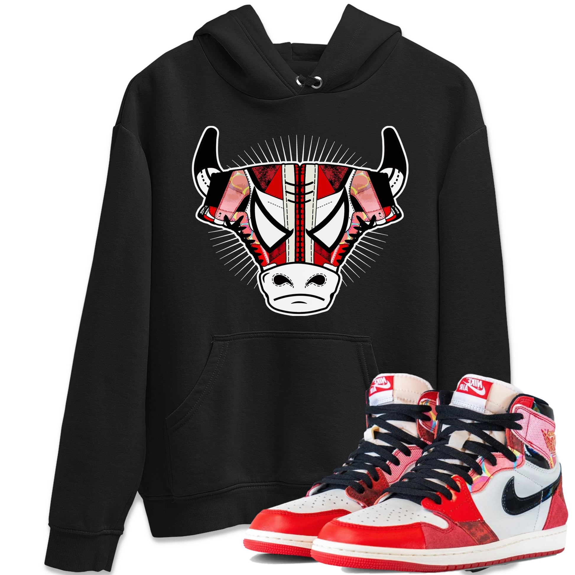 Air Jordan 1 Spider Man Sneaker Match Tees Sneaker Bull Head Sneaker Release Tees AJ1 Spider Man Sneaker Release Tees Unisex Shirts Black 1