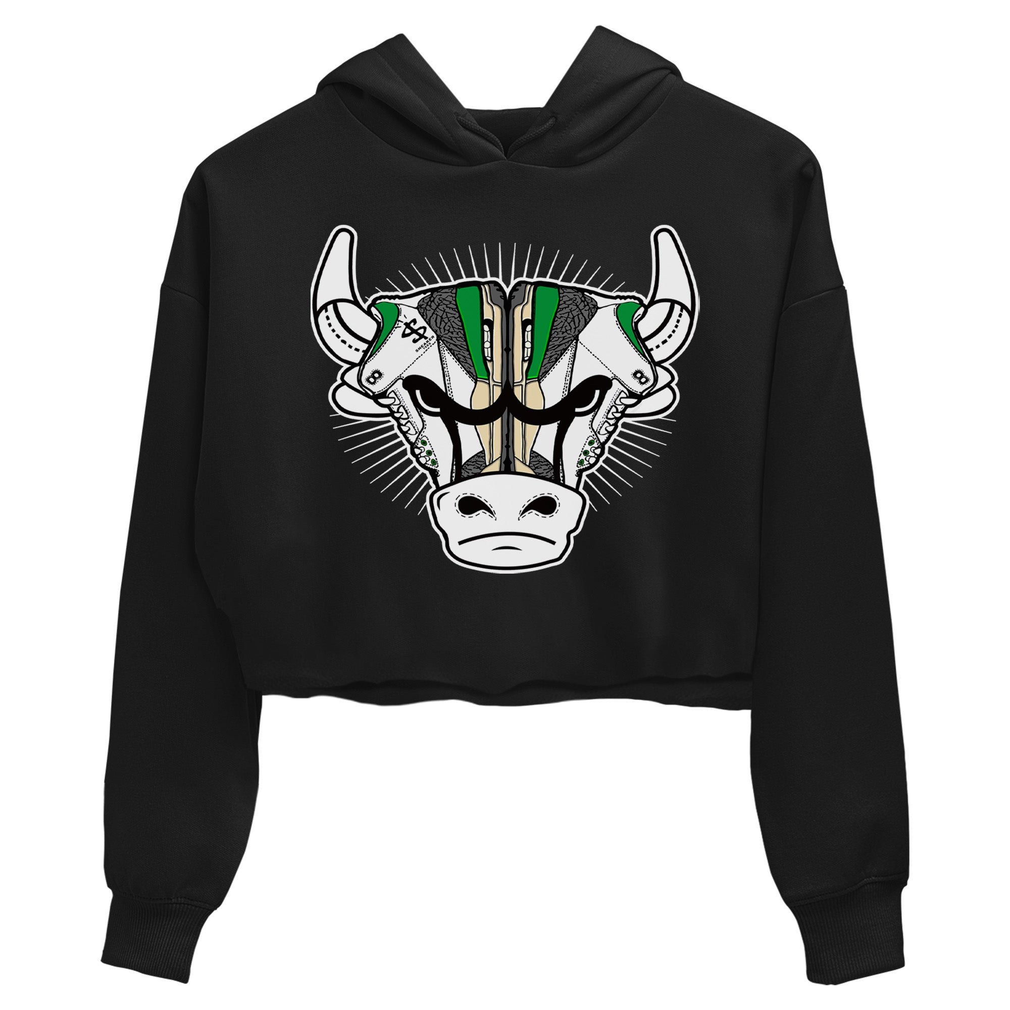 Air Jordan 3 Lucky Green Sneaker Match Tees Sneaker Bull Head Streetwear Sneaker Shirt Jordan 3 Retro Lucky Green Sneaker Release Tees Women's Shirts Black 2