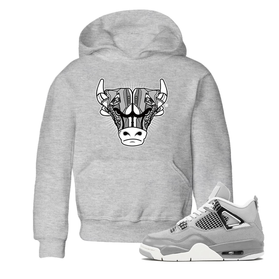 Air Jordan 4 Retro Frozen Moments shirt to match jordans Sneaker Bull Head Streetwear Sneaker Shirt Air Jordan 4 Frozen Moments Drip Gear Zone Sneaker Matching Clothing Baby Toddler Heather Grey 1 T-Shirt