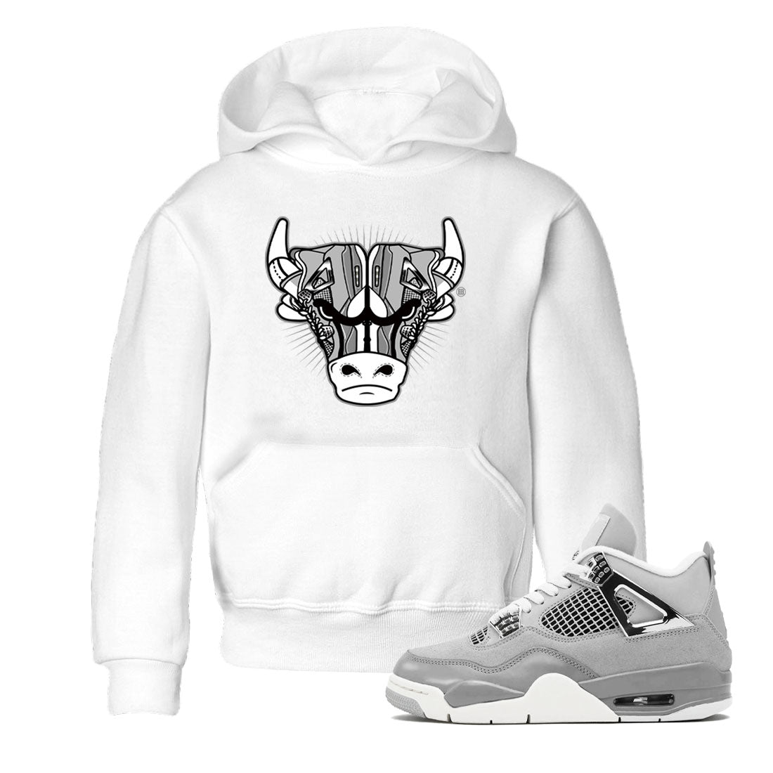 Air Jordan 4 Retro Frozen Moments shirt to match jordans Sneaker Bull Head Streetwear Sneaker Shirt Air Jordan 4 Frozen Moments Drip Gear Zone Sneaker Matching Clothing Baby Toddler White 1 T-Shirt