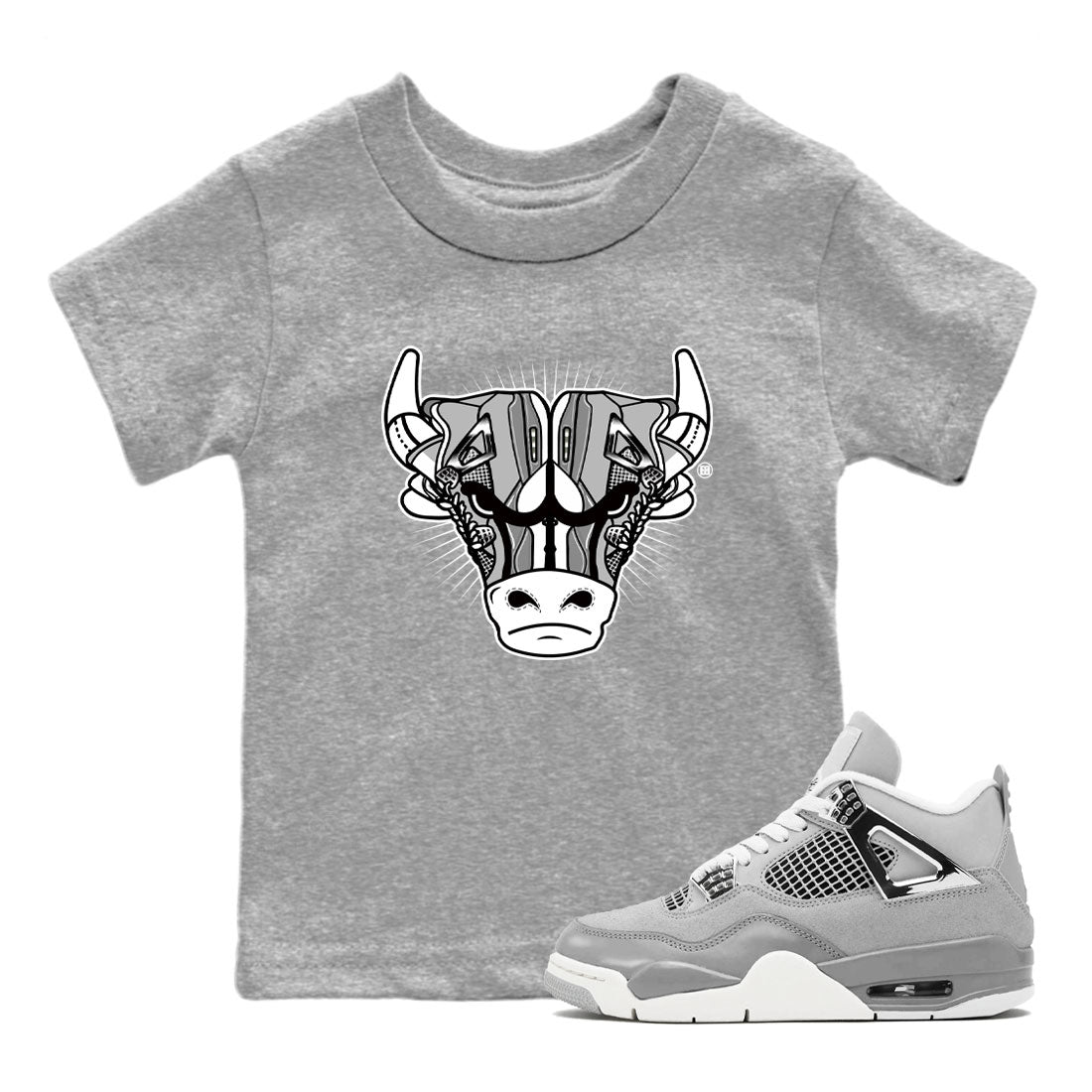 Air Jordan 4 Retro Frozen Moments shirt to match jordans Sneaker Bull Head Streetwear Sneaker Shirt Air Jordan 4 Frozen Moments Drip Gear Zone Sneaker Matching Clothing Baby Toddler Heather Grey 1 T-Shirt