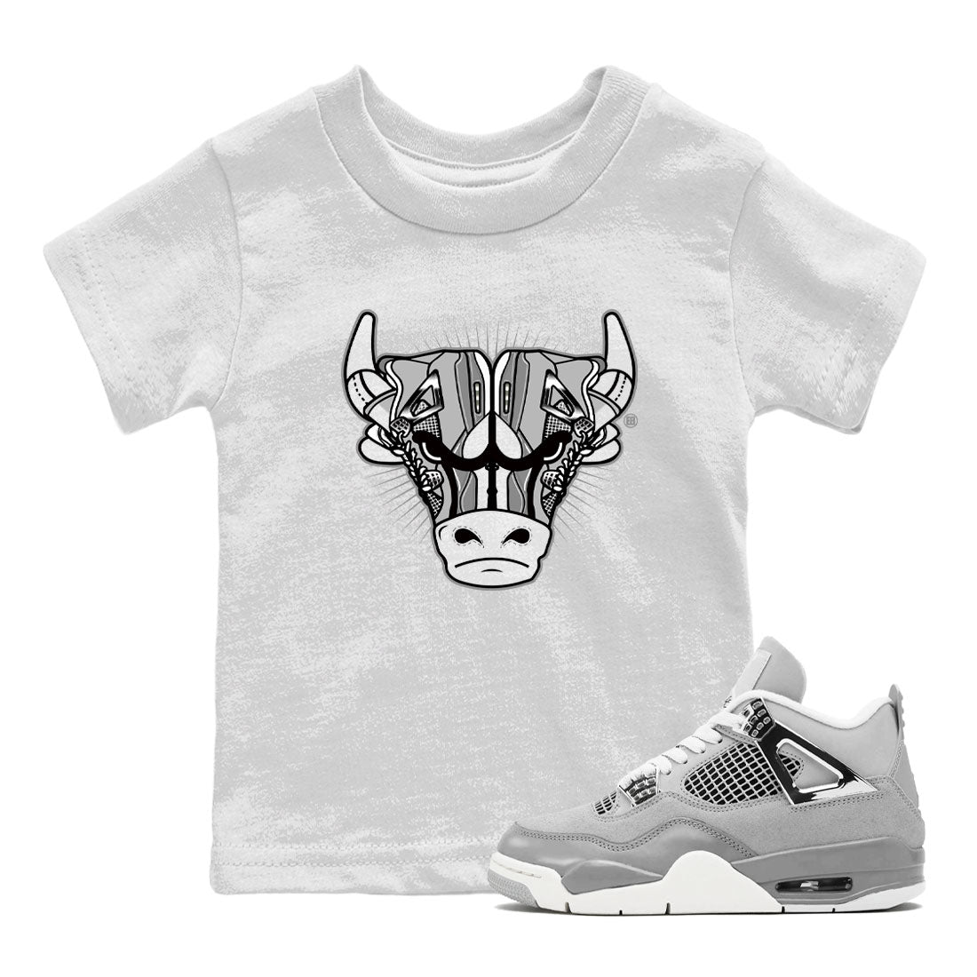 Air Jordan 4 Retro Frozen Moments shirt to match jordans Sneaker Bull Head Streetwear Sneaker Shirt Air Jordan 4 Frozen Moments Drip Gear Zone Sneaker Matching Clothing Baby Toddler White 1 T-Shirt