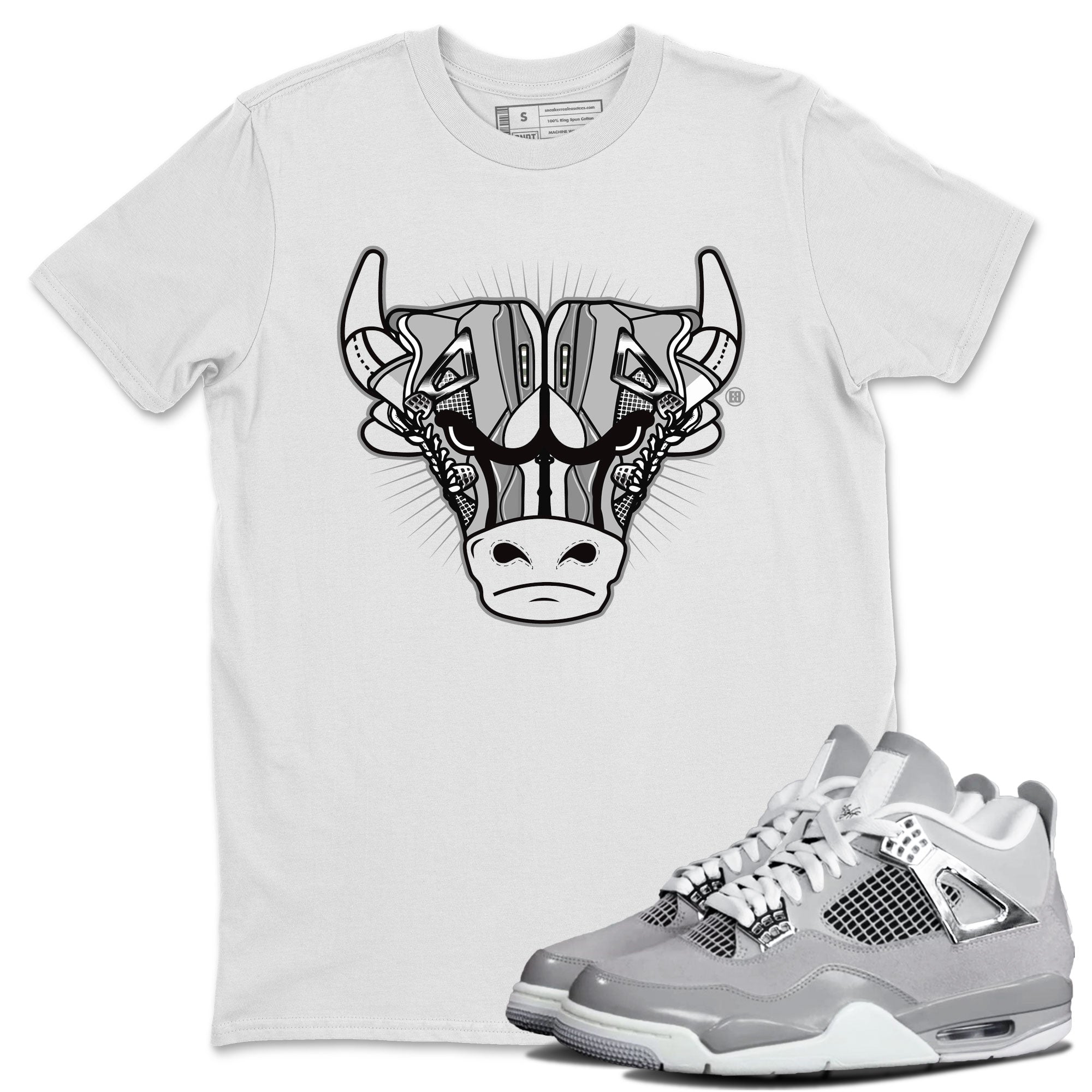 Air Jordan 4 Retro Frozen Moments shirt to match jordans Sneaker Bull Head Streetwear Sneaker Shirt Air Jordan 4 Frozen Moments Drip Gear Zone Sneaker Matching Clothing Unisex White 1 T-Shirt
